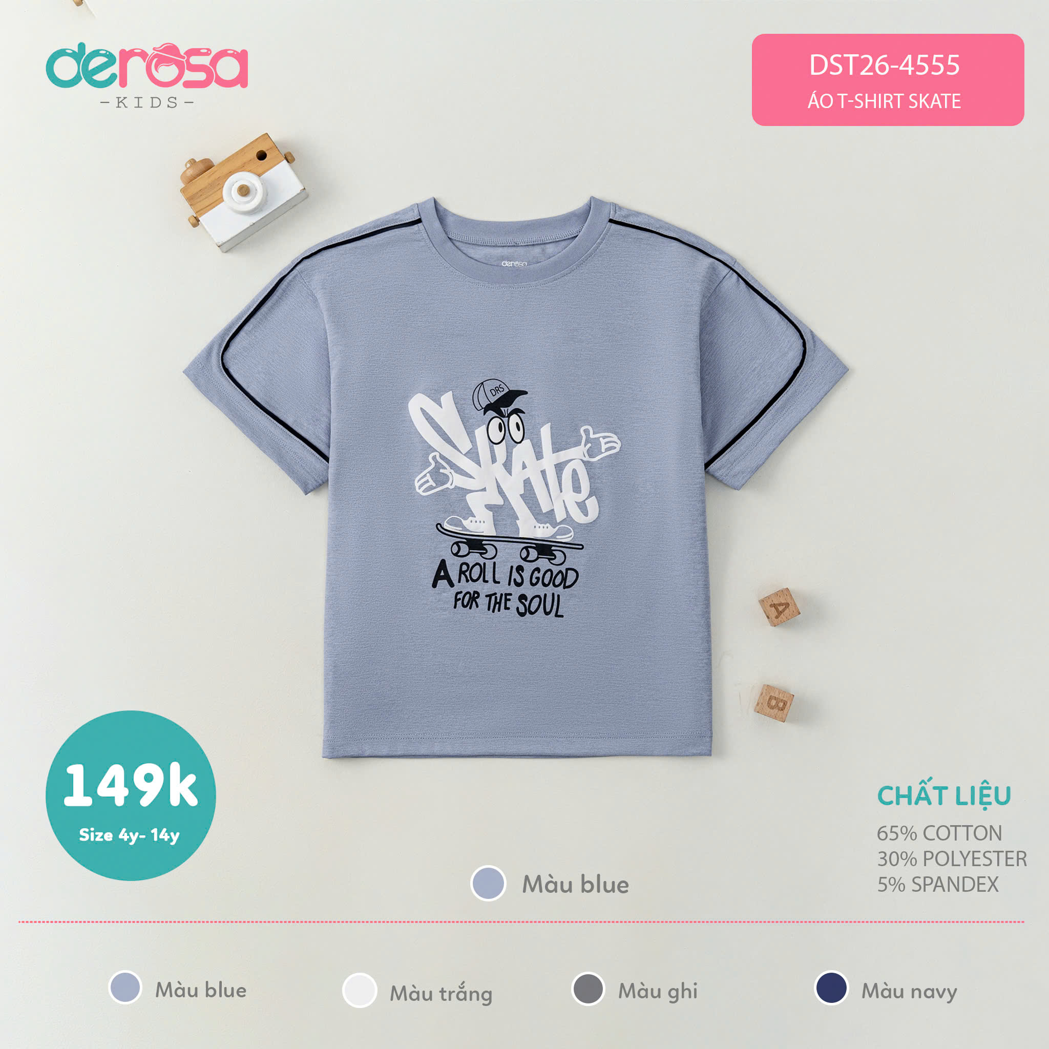 Áo T-shirt Skate (4-14Y)