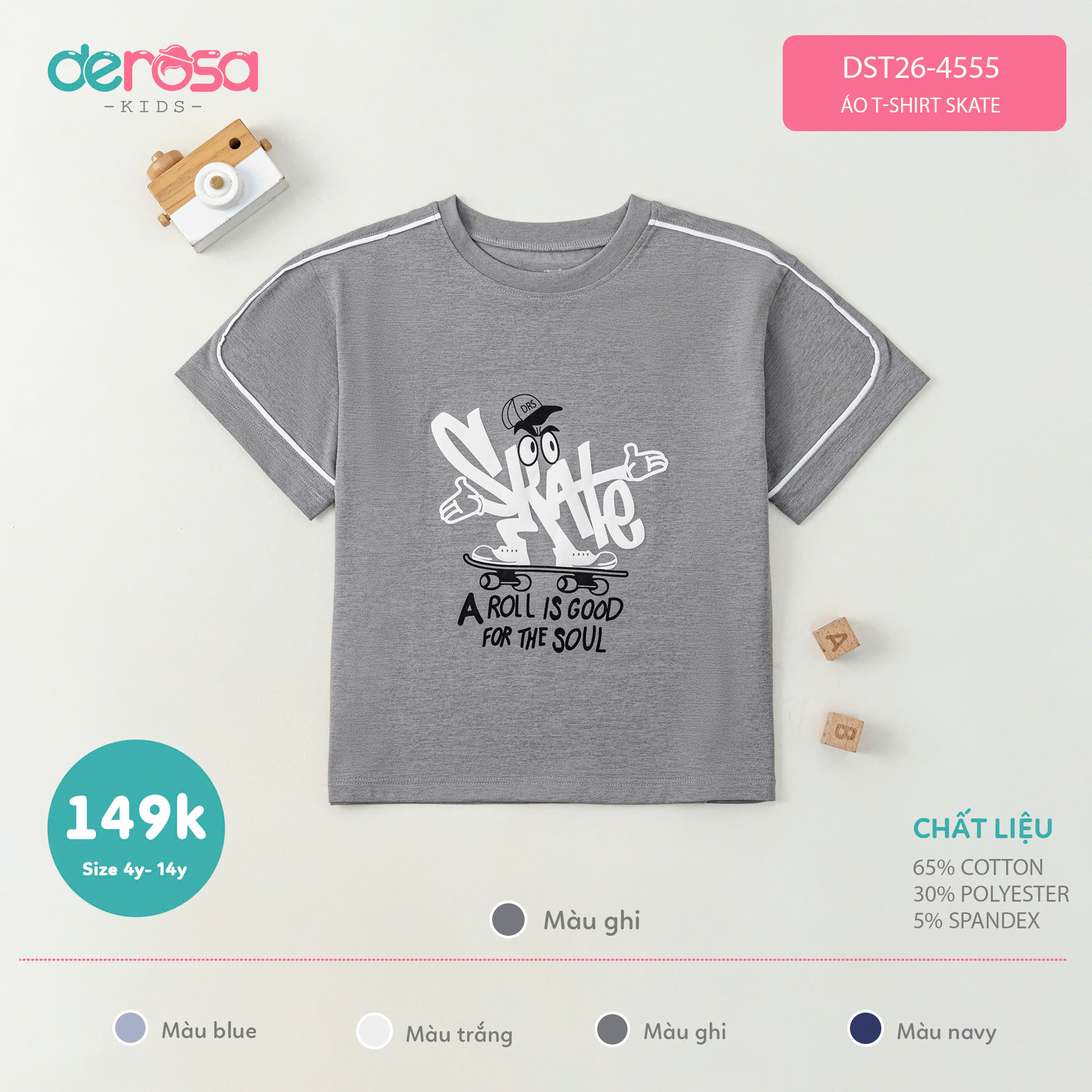 Áo T-shirt Skate (4-14Y)