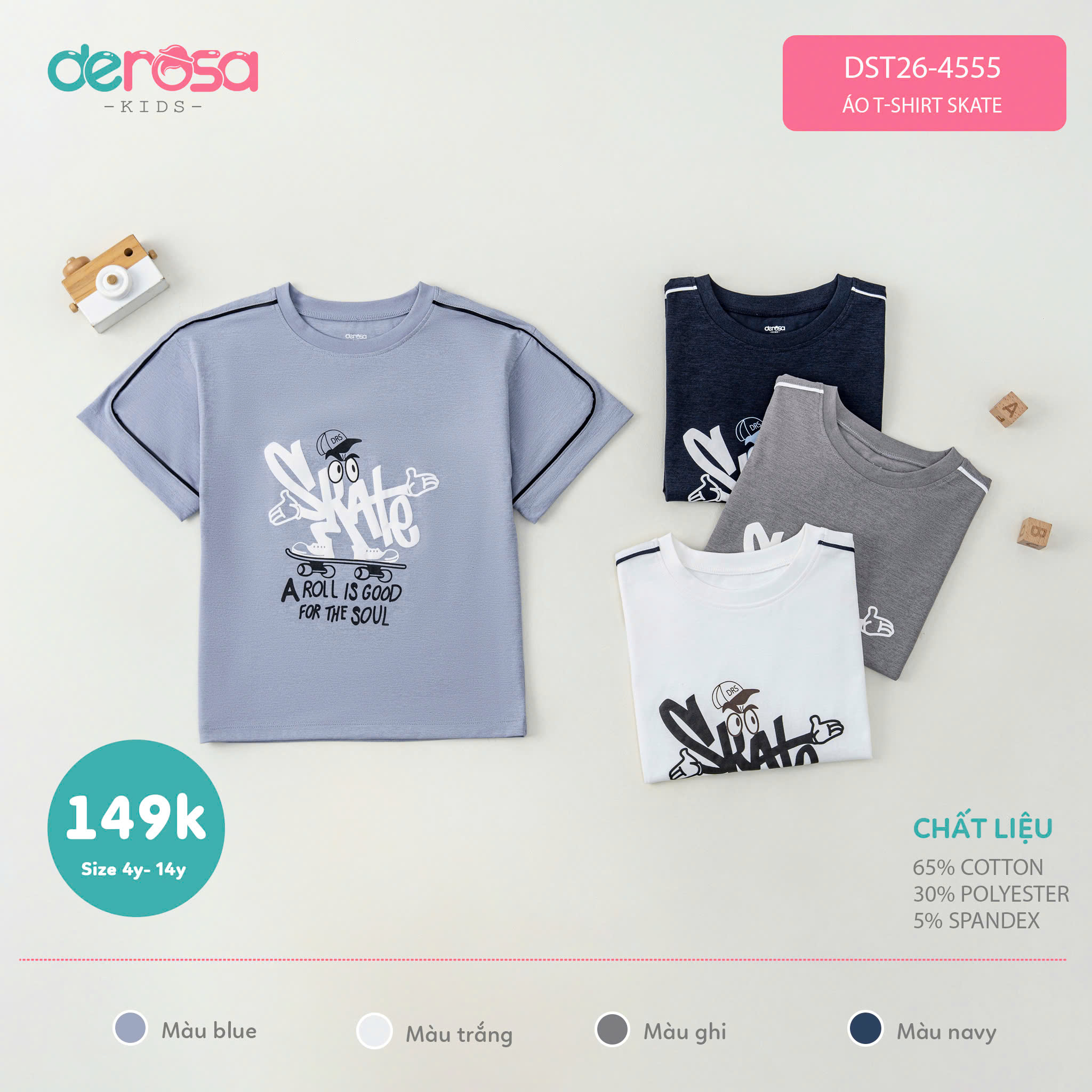 Áo T-shirt Skate (4-14Y)