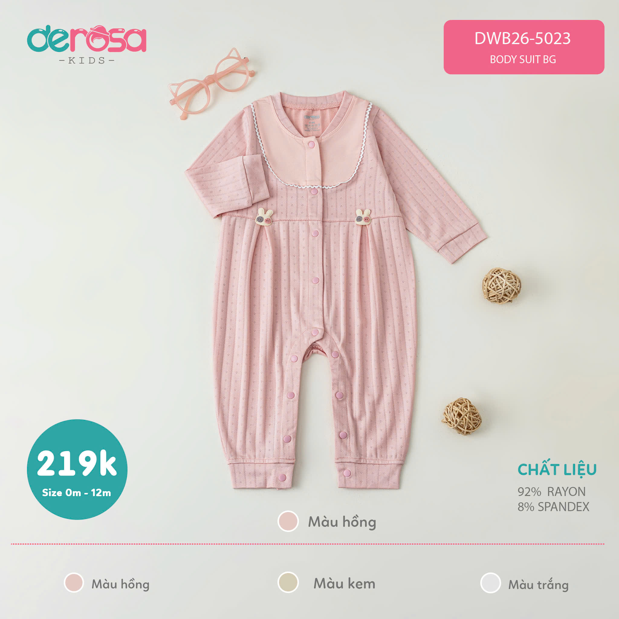 BODY SUIT BG (0-12M) - TRẮNG