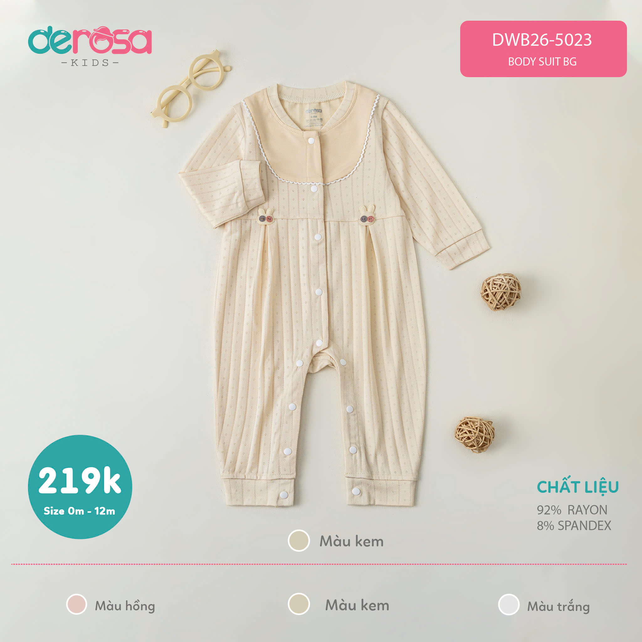 BODY SUIT BG (0-12M) - TRẮNG