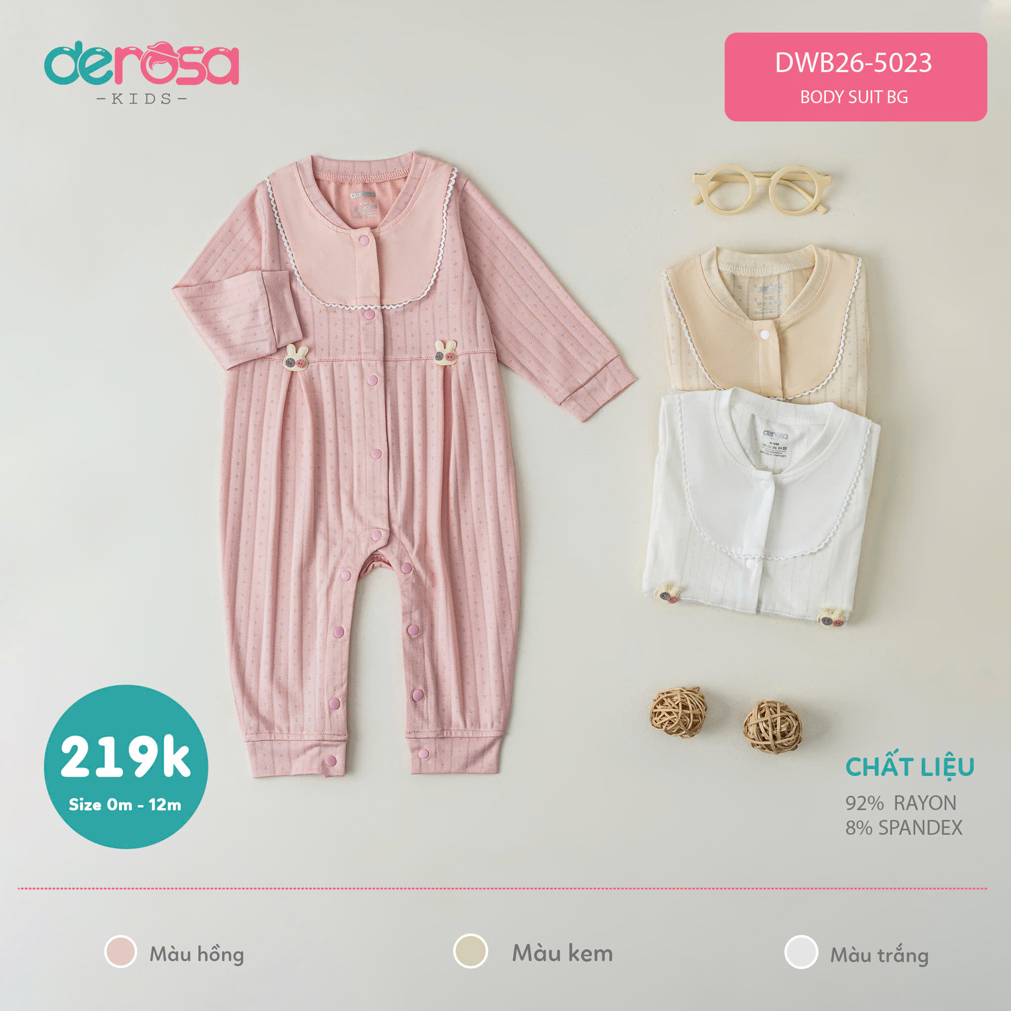 BODY SUIT BG (0-12M) - TRẮNG