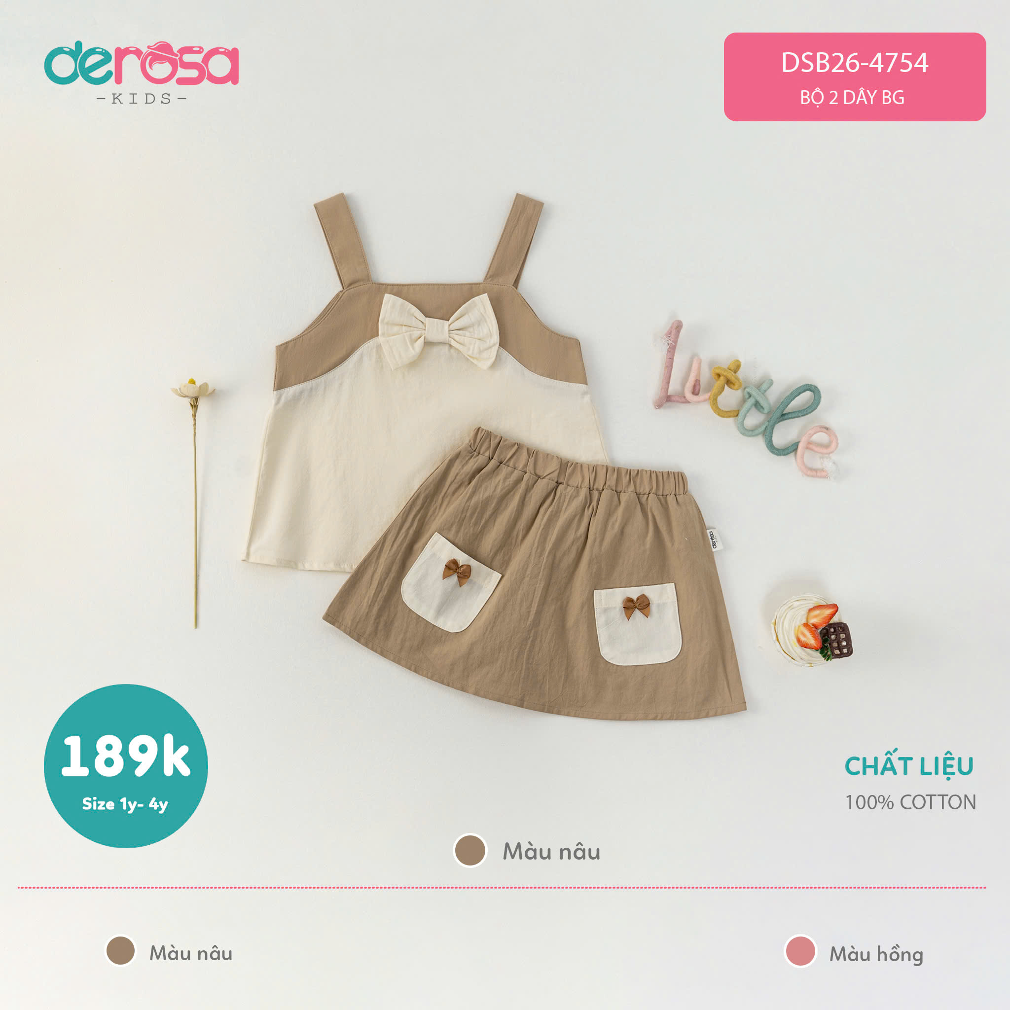 Bộ 2 dây BG (1-4Y) - Nâu