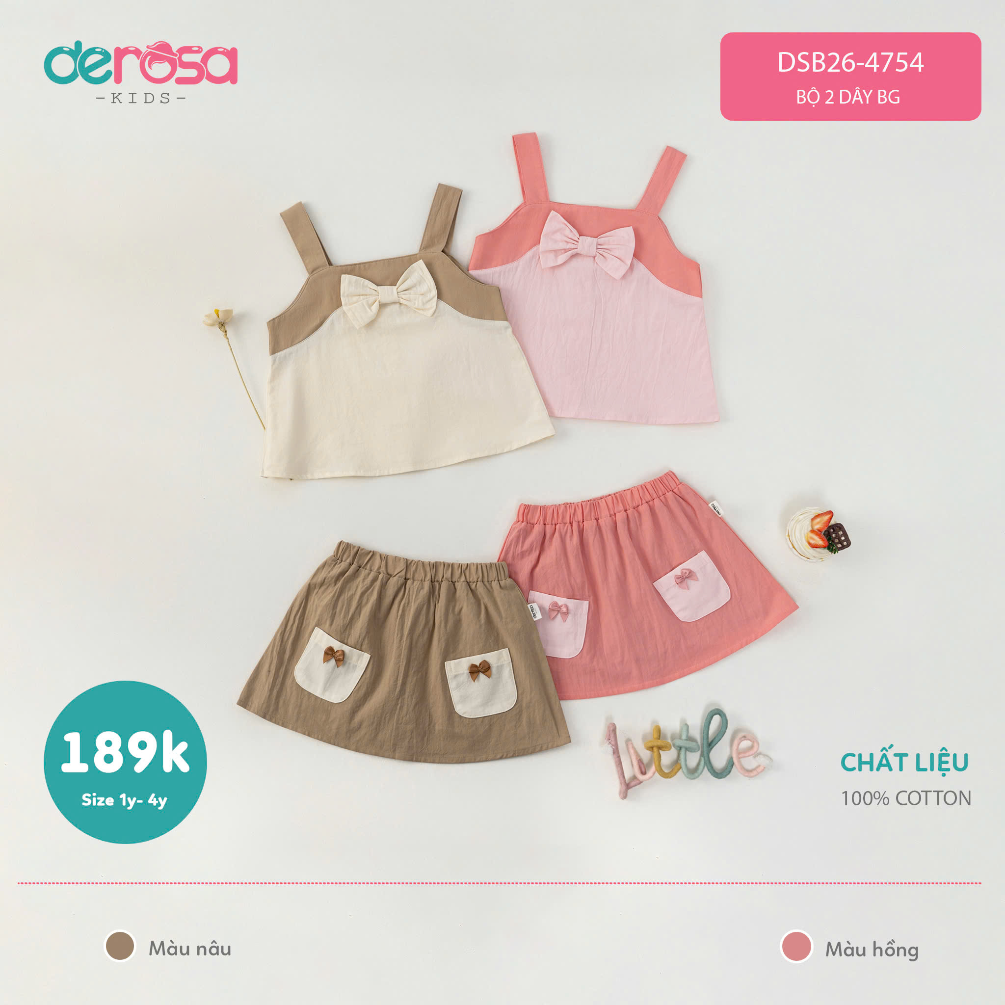 Bộ 2 dây BG (1-4Y) - Nâu