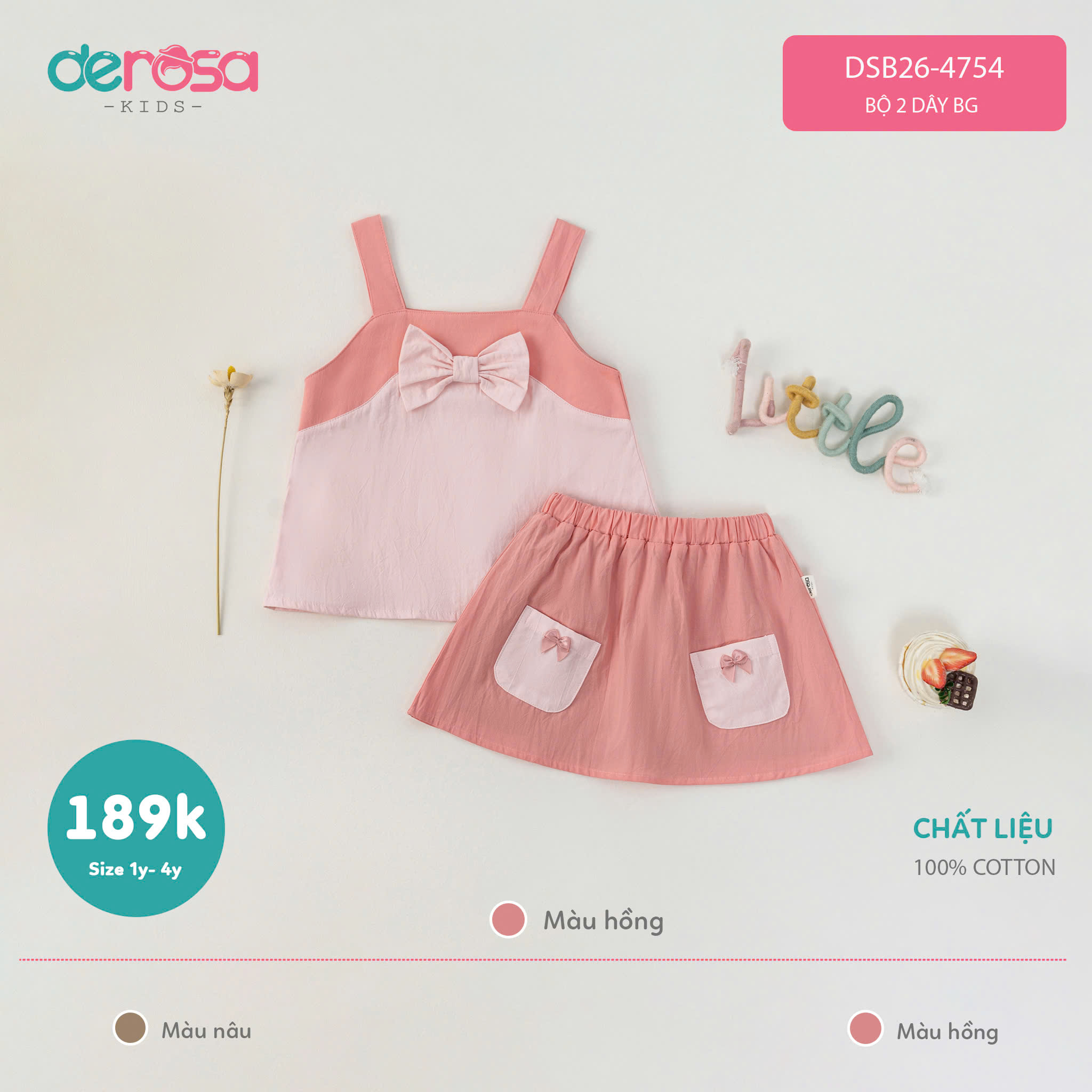 Bộ 2 dây BG (1-4Y) - Nâu