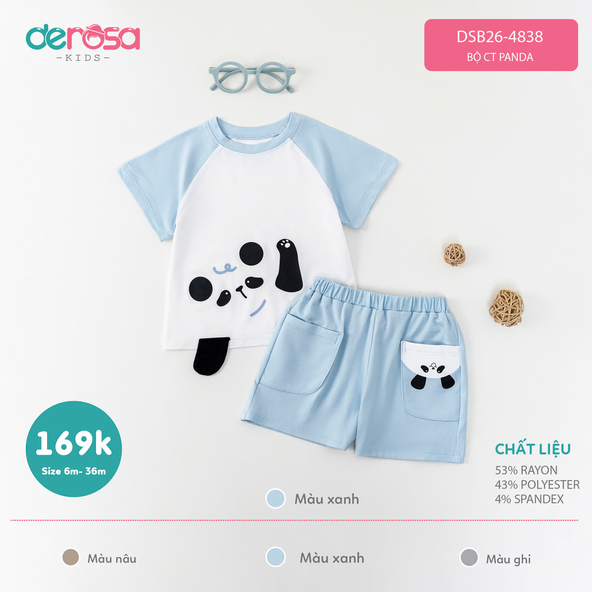 Bộ CT Panda (6-36M) - Xanh