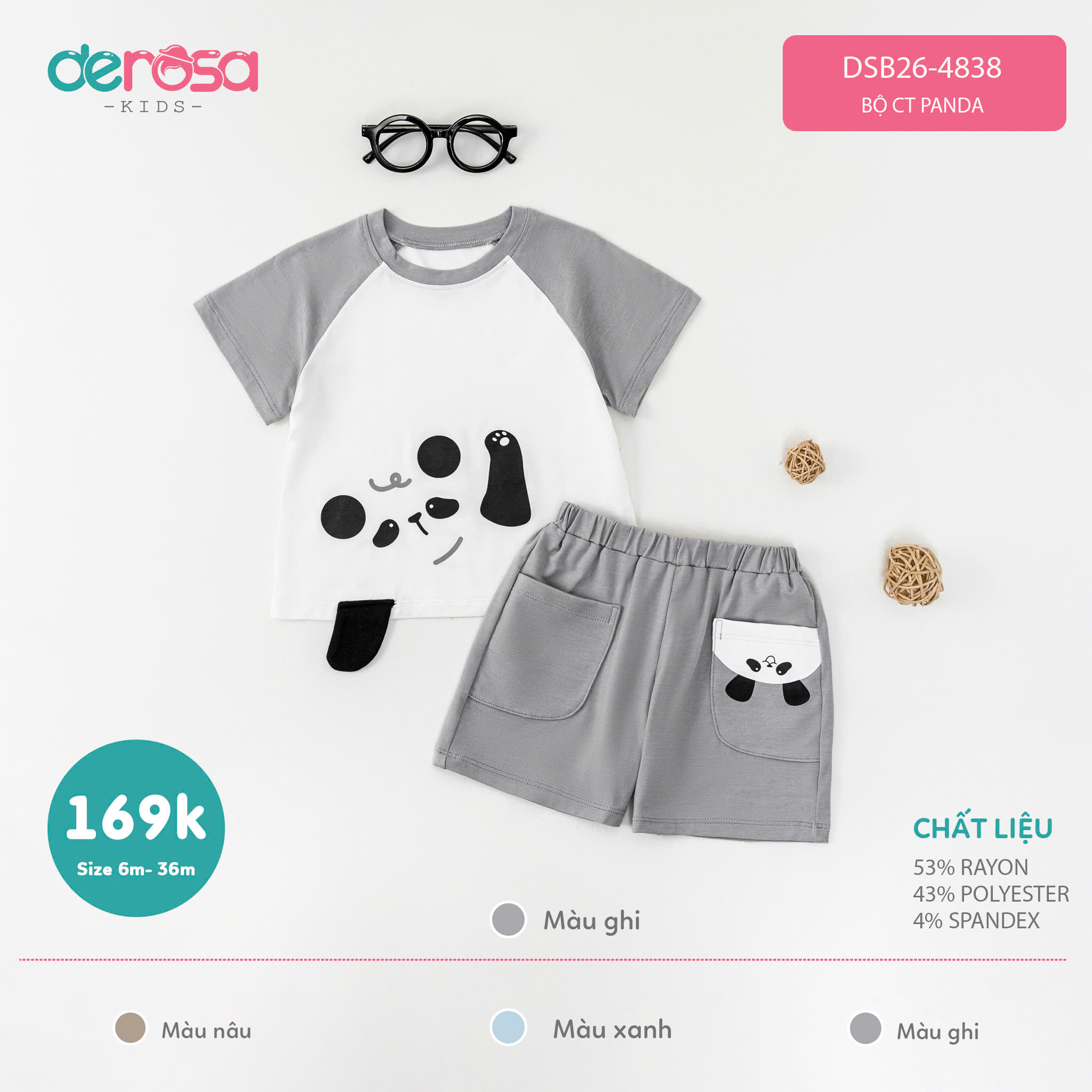 Bộ CT Panda (6-36M) - Xanh