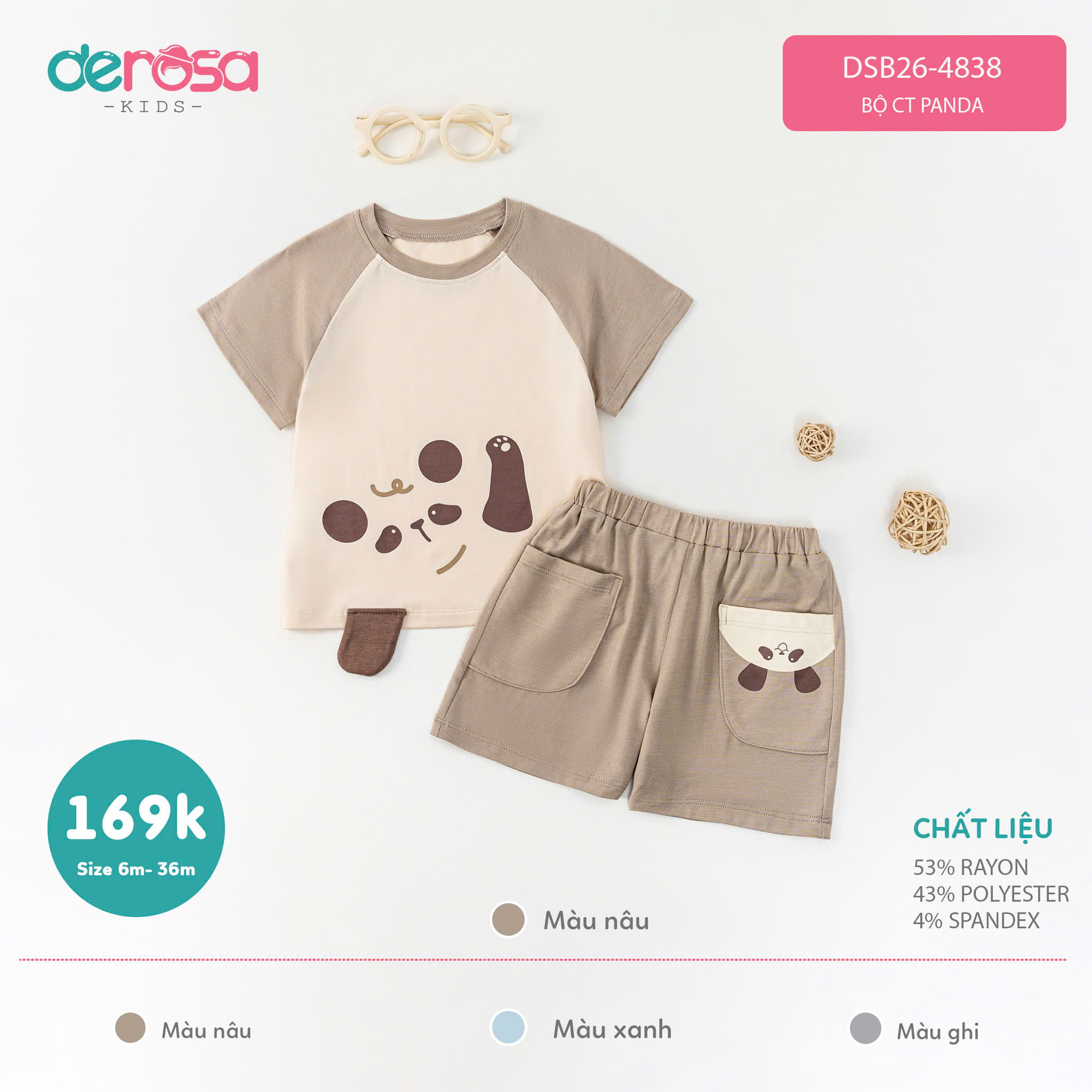 Bộ CT Panda (6-36M) - Xanh