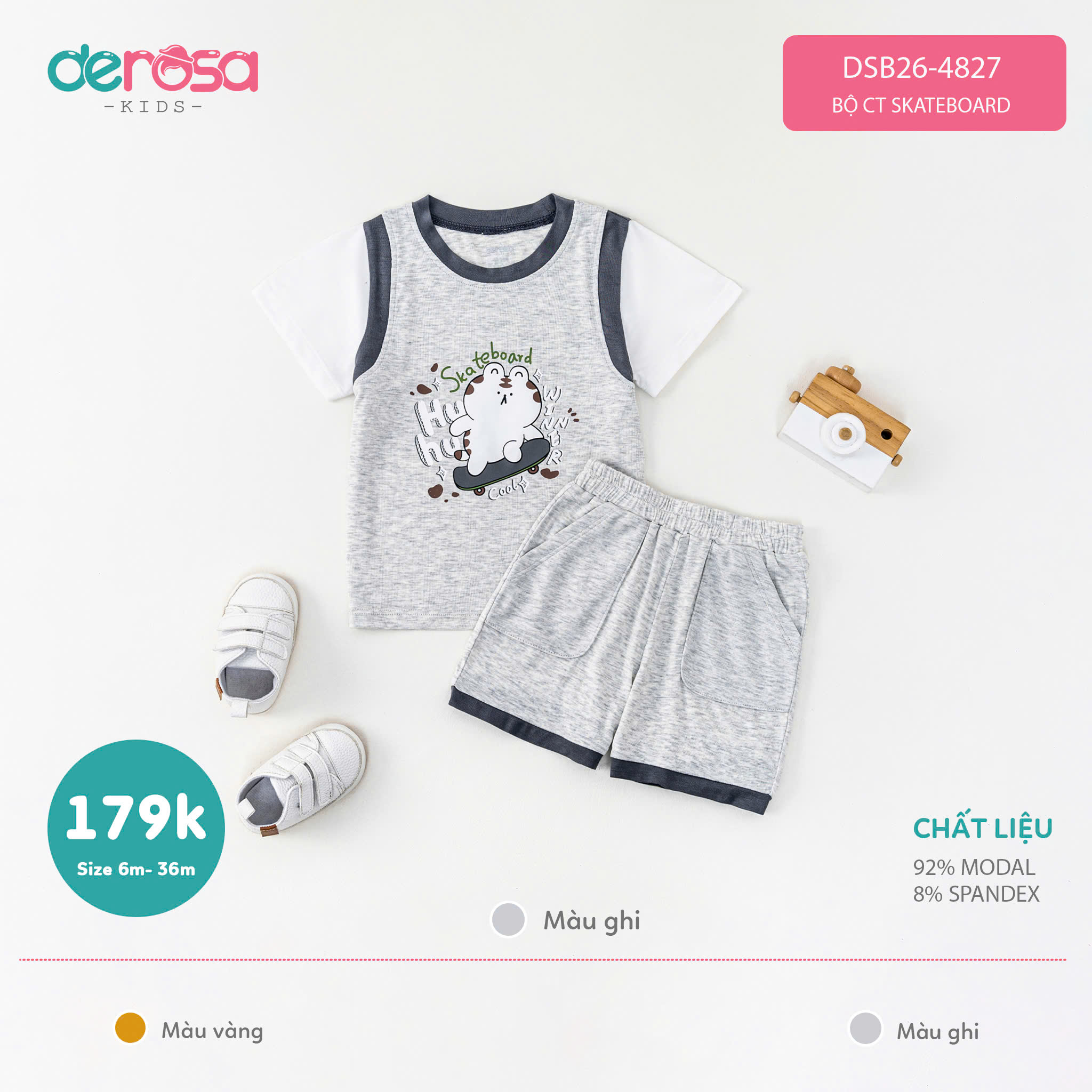Bộ CT Skateboard (6-36M) - Ghi