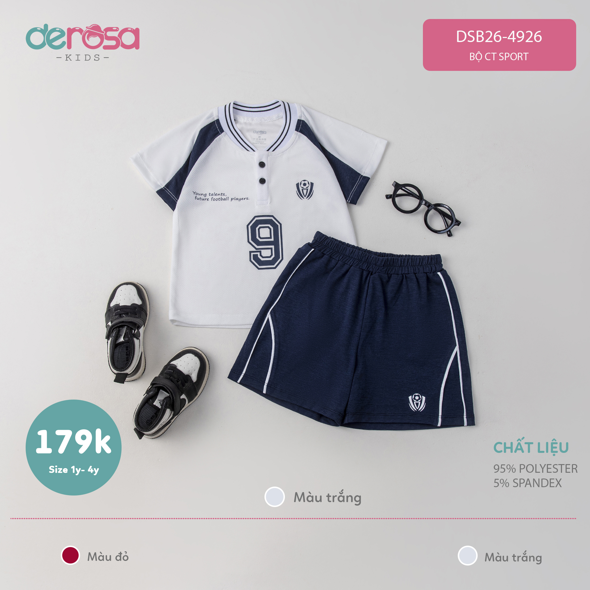 Bộ CT Sport (1-4Y) - Trắng