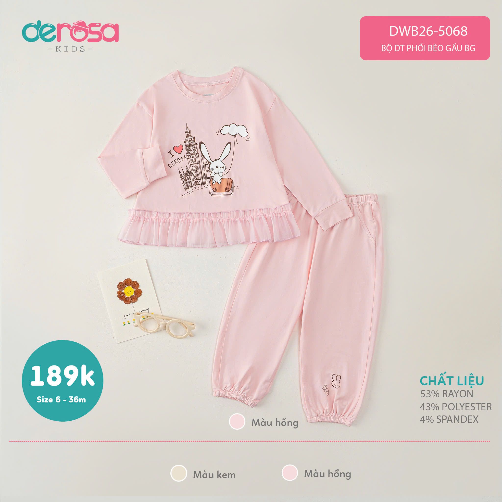 Bộ DT PHỐI BÈO GẤU BG (6-36M)- BE