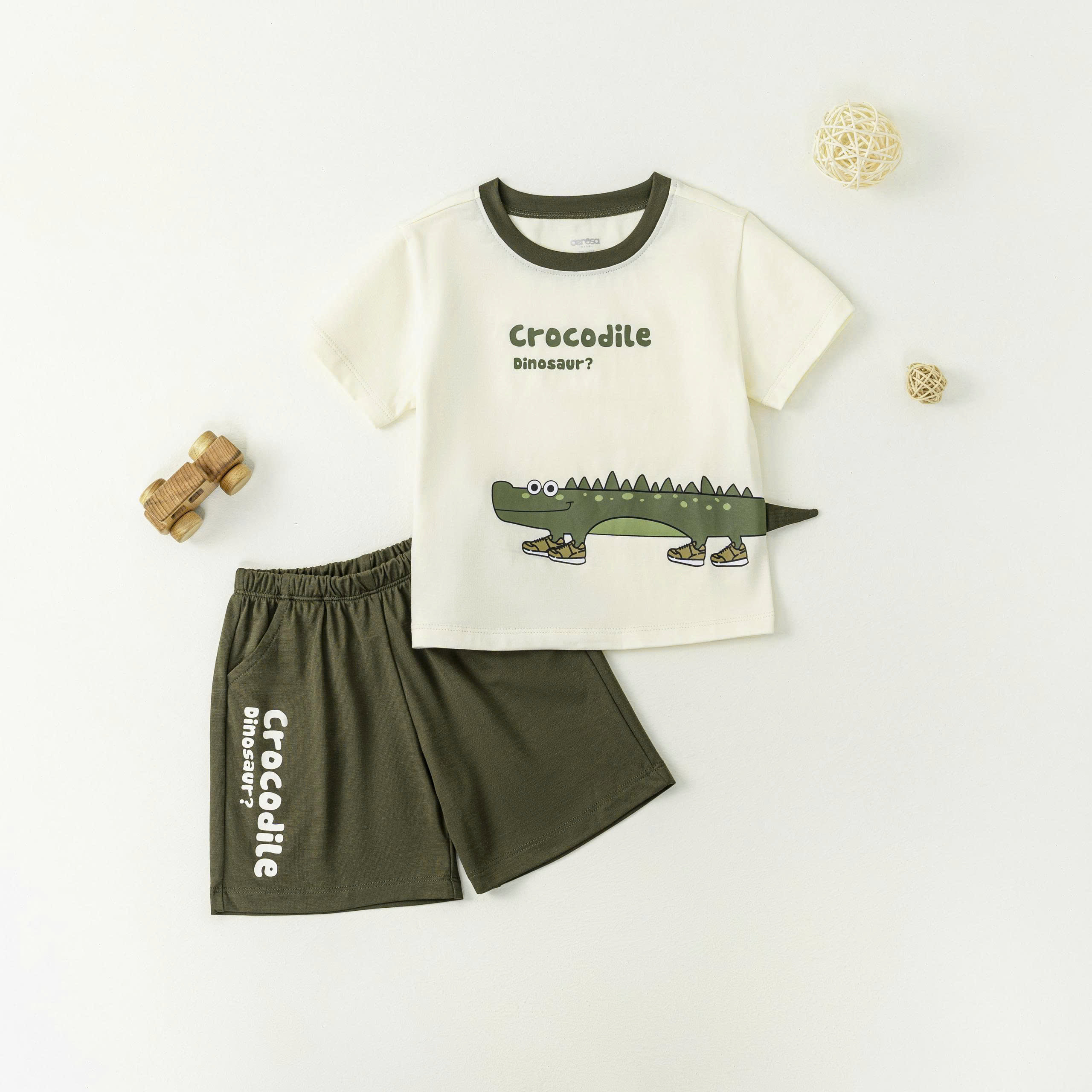 Bộ cộc tay Croco (6-36M) Xanh
