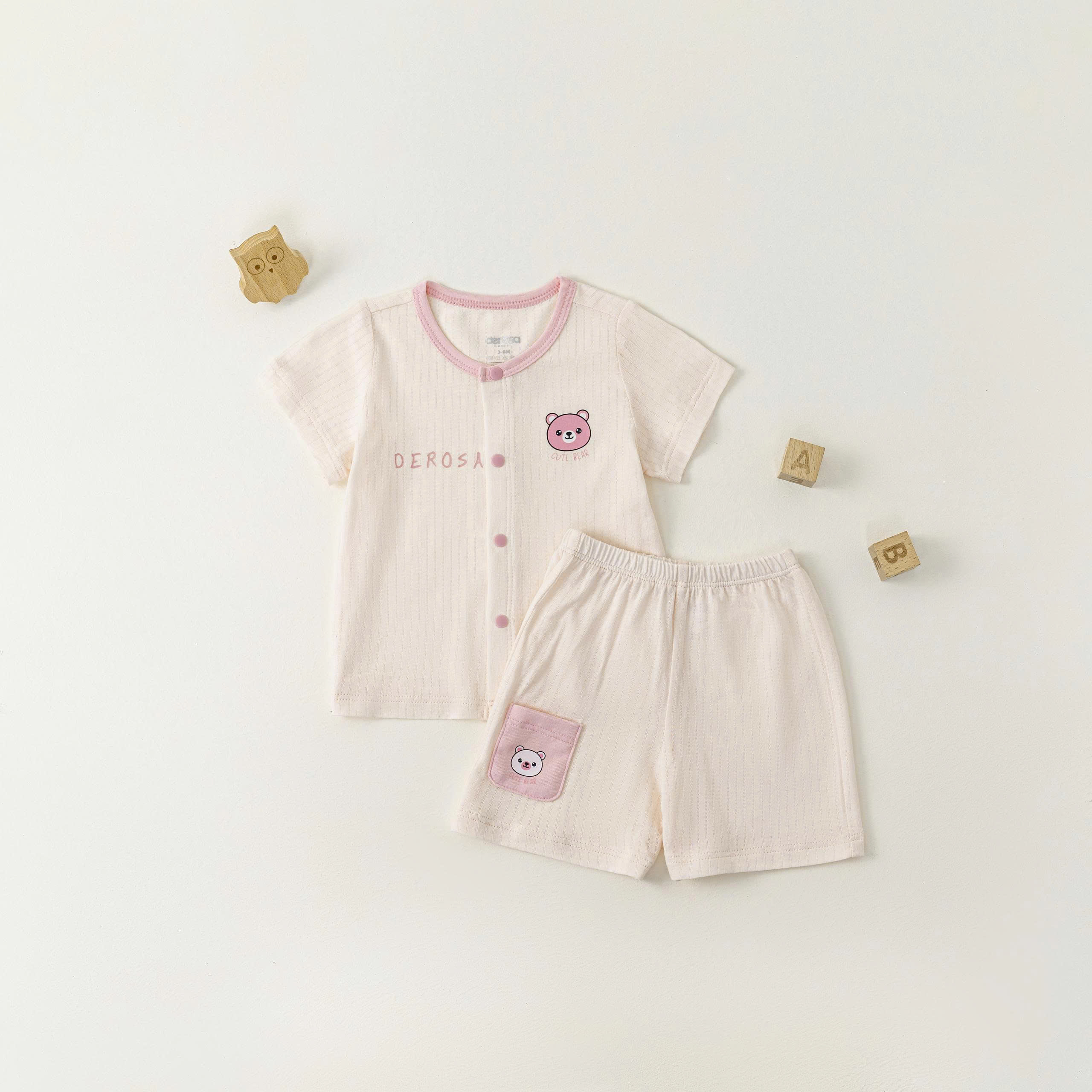 Bộ cộc tay ss (0-6M) Hồng