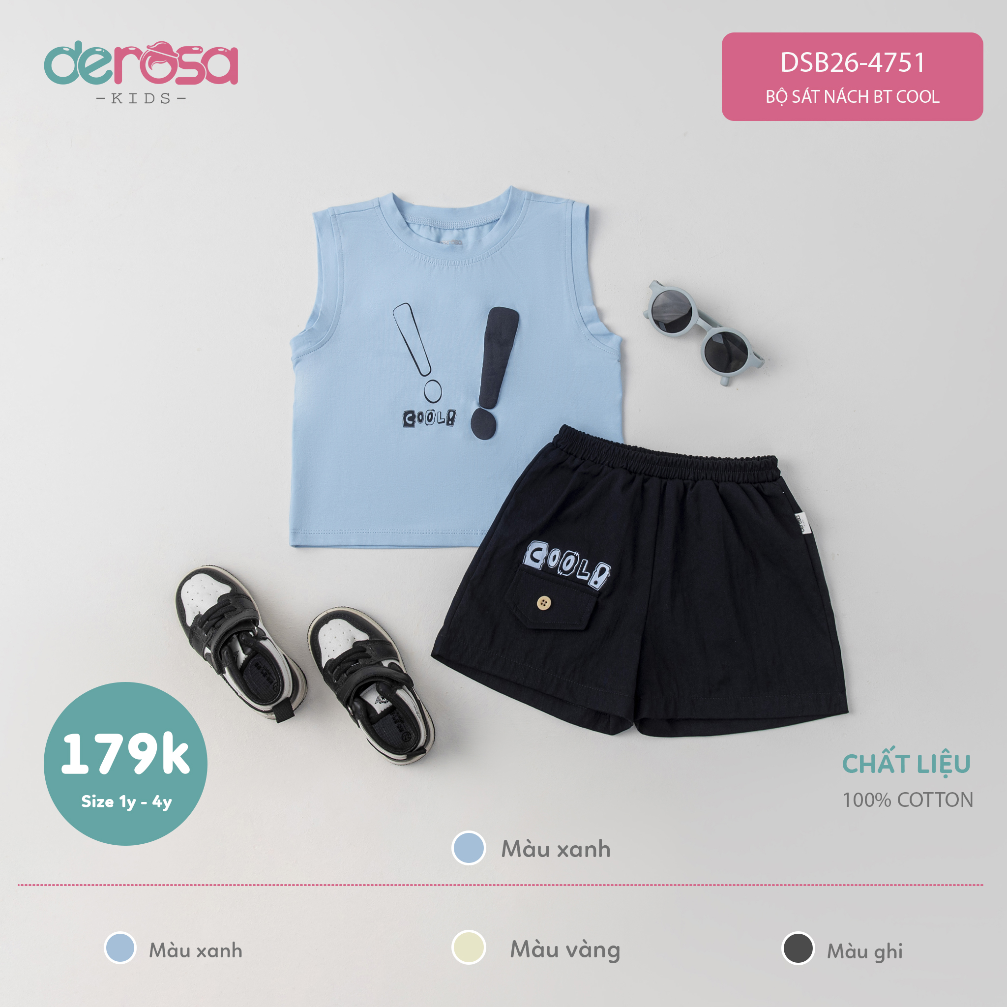 Bộ sát nách BT Cool (1-4Y) - Vàng