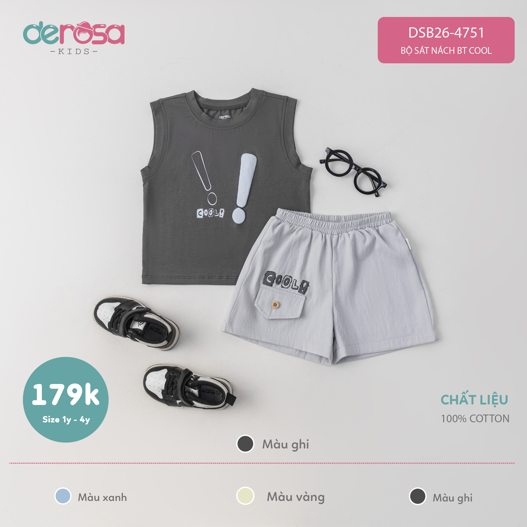 Bộ sát nách BT Cool (1-4Y) - Vàng