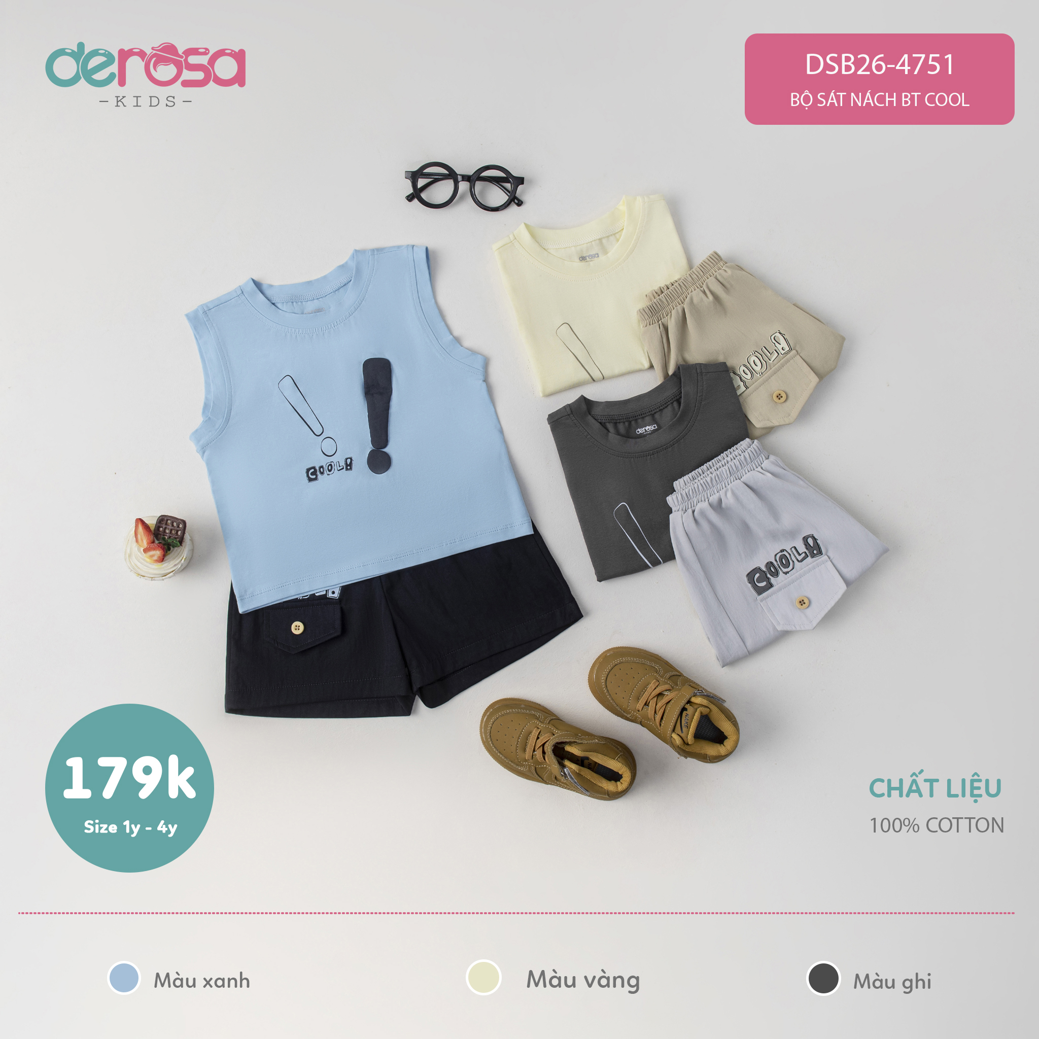 Bộ sát nách BT Cool (1-4Y) - Vàng