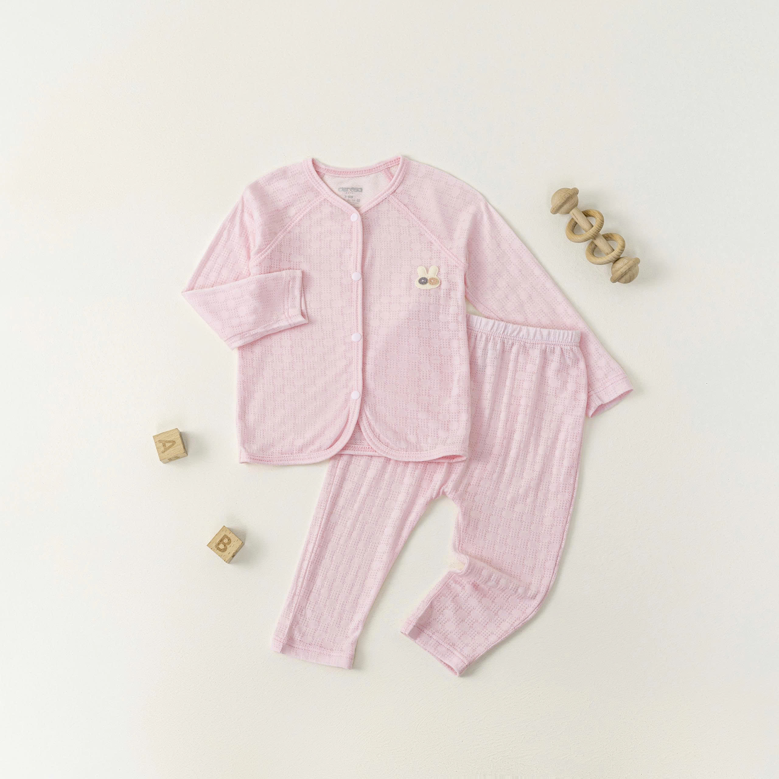 Bộ ss cài giữa DT (0-6M)Hồng