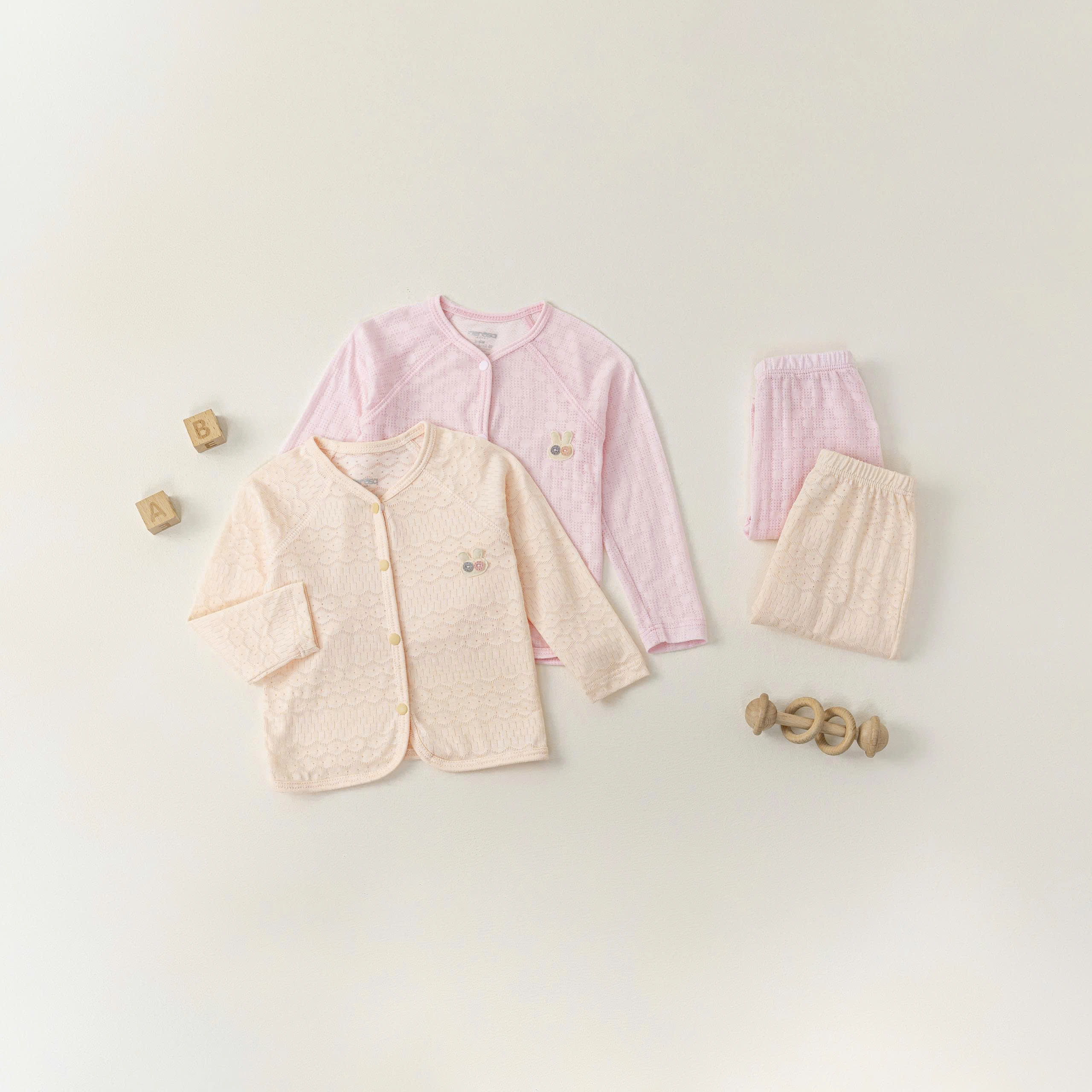 Bộ ss cài giữa DT (0-6M)Hồng