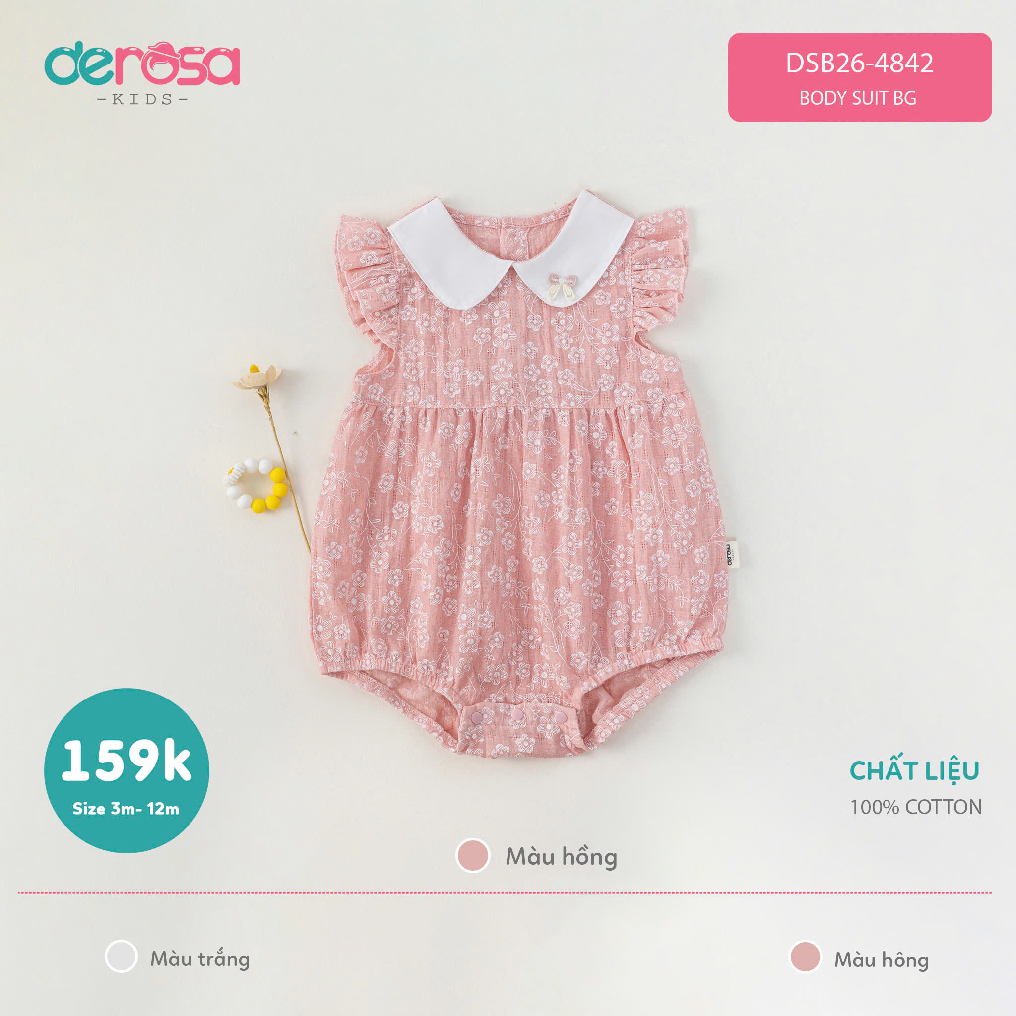 Body suit BG (3-18M) - Trắng
