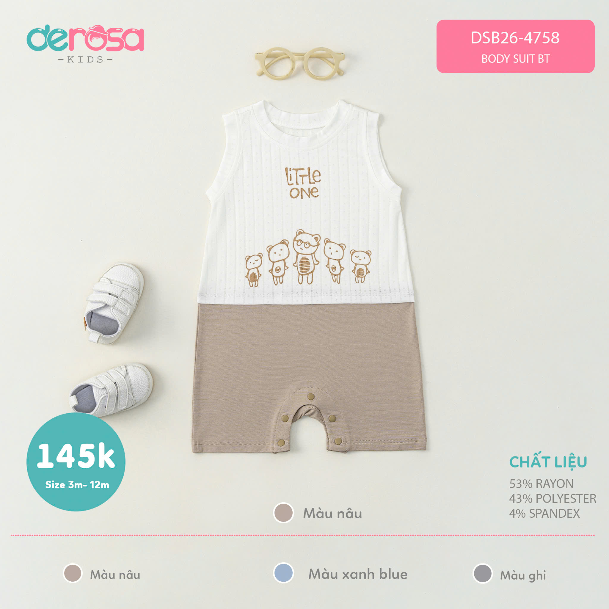 Body suit BT (3-12M) Nâu