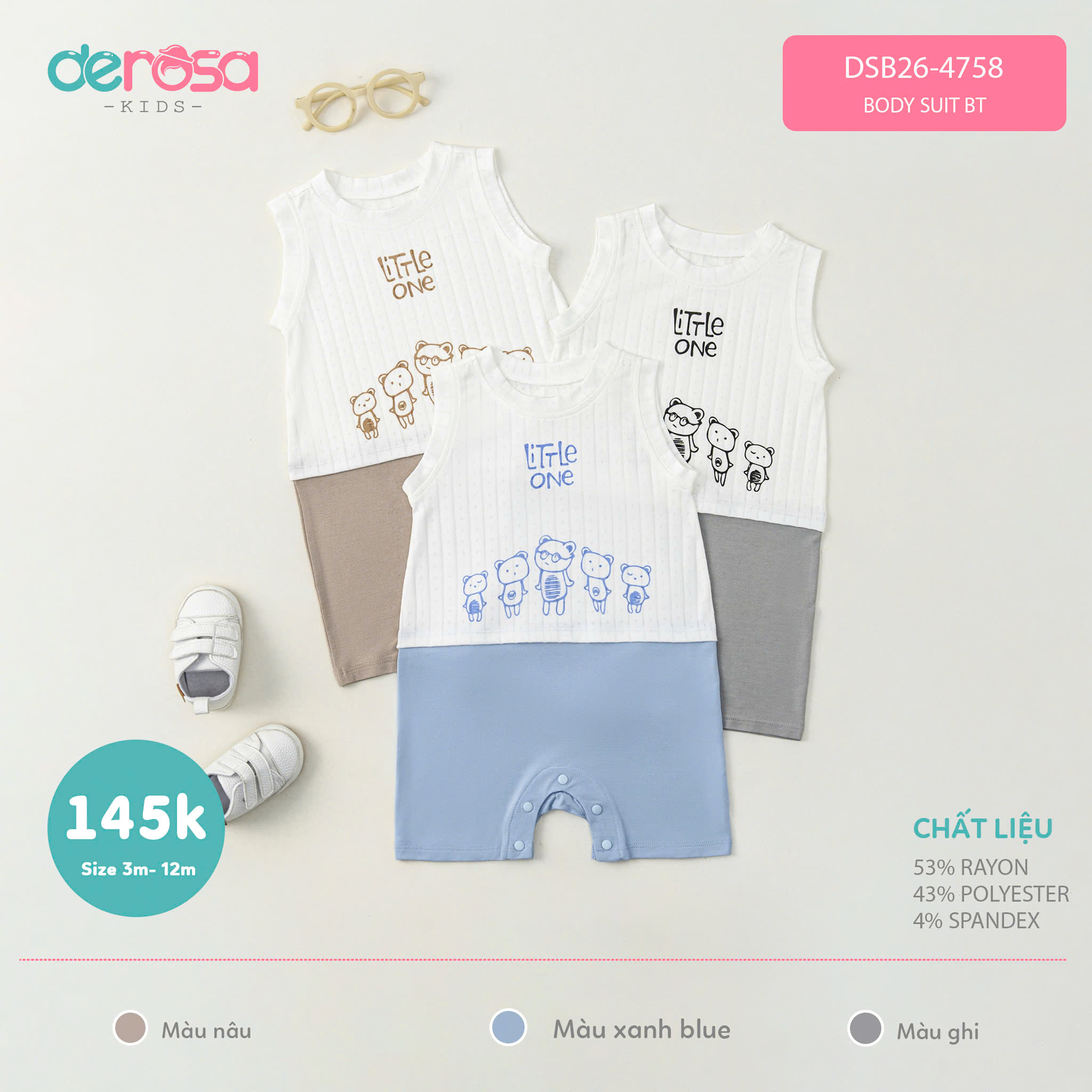 Body suit BT (3-12M) Nâu