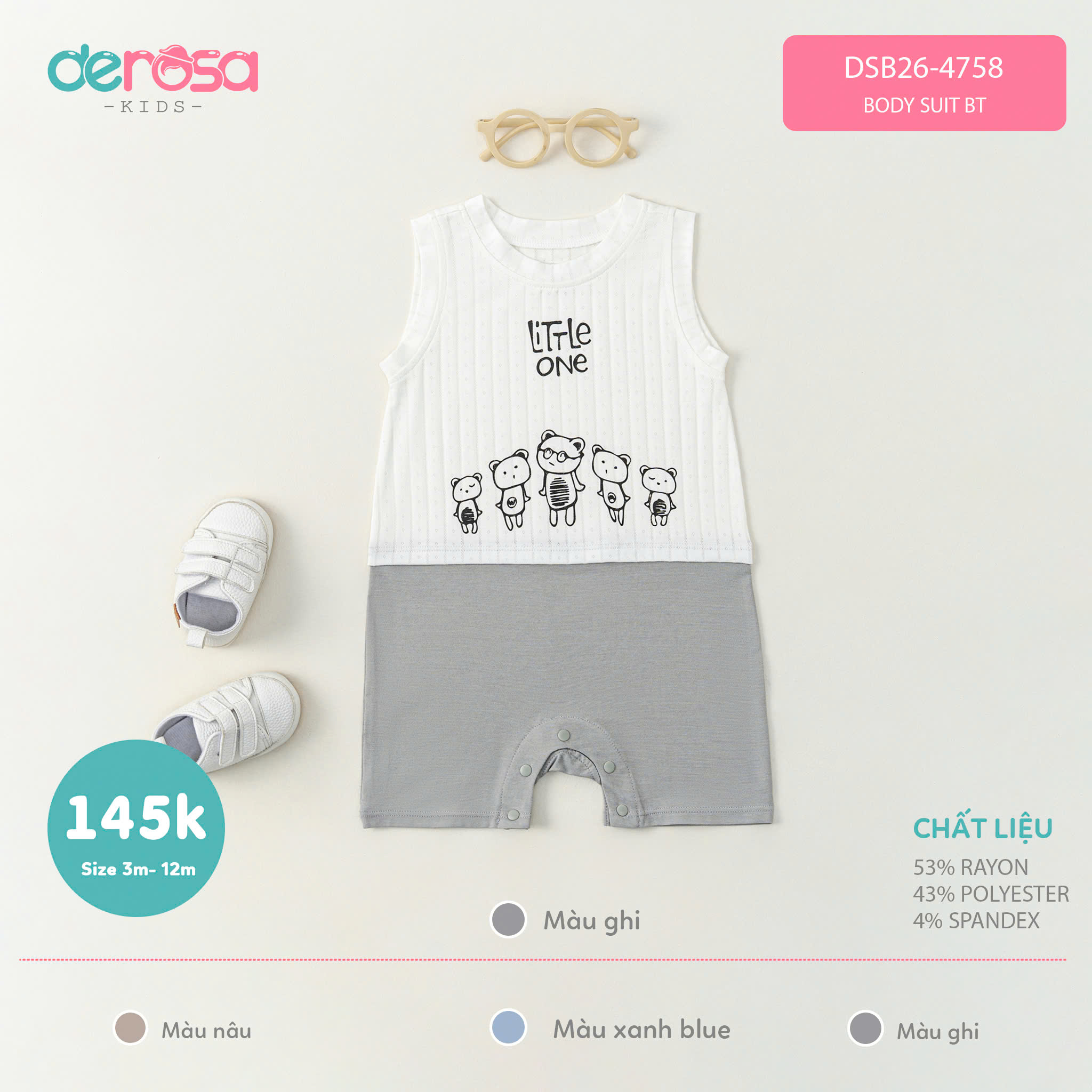 Body suit BT (3-12M) Nâu