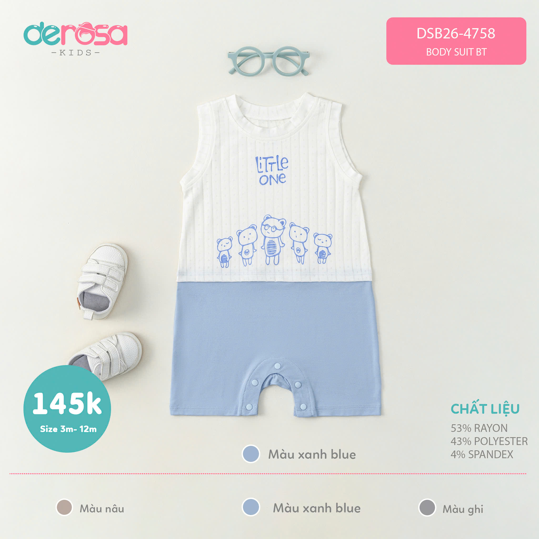 Body suit BT (3-12M) Nâu