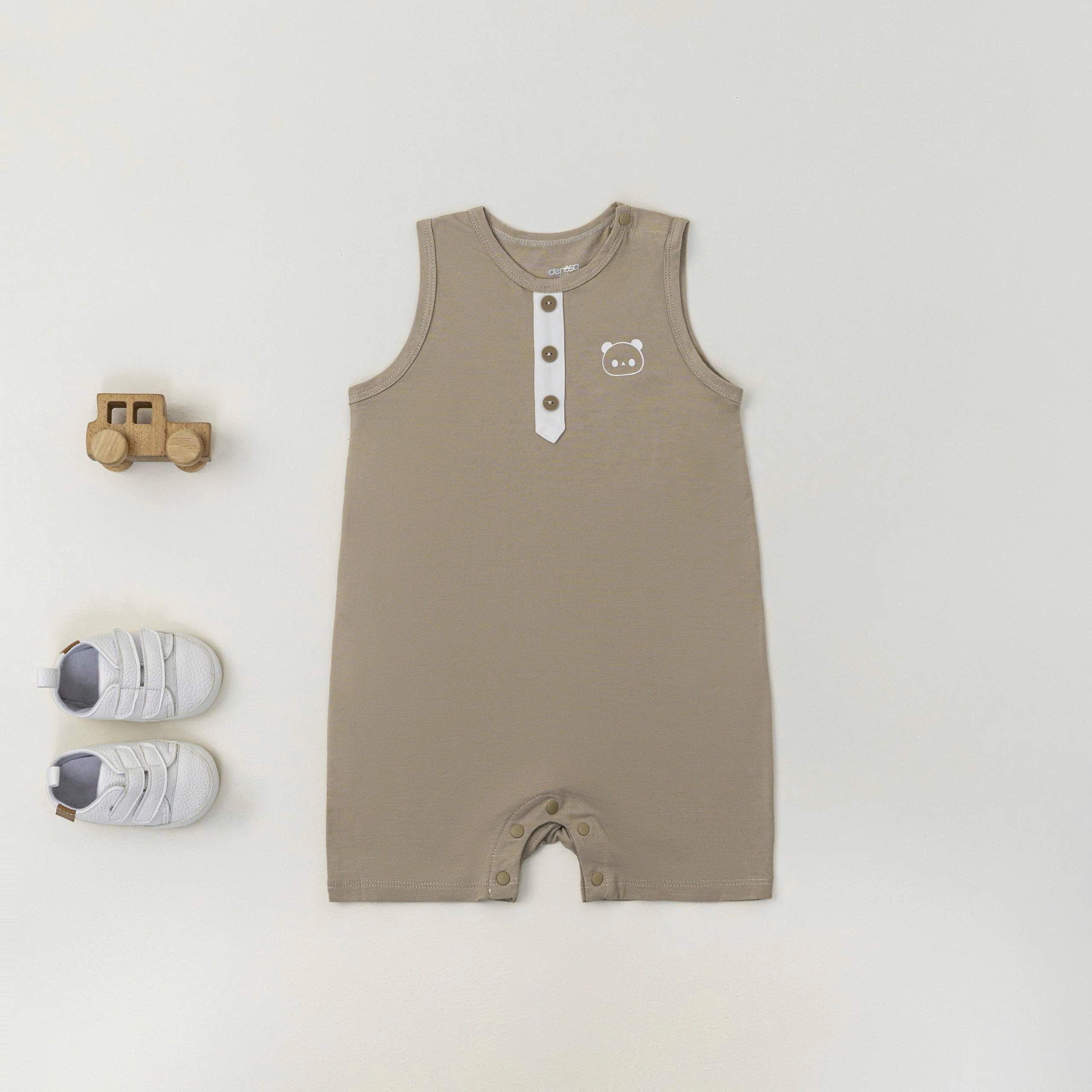 Body suit Panda (3-12M) Ghi