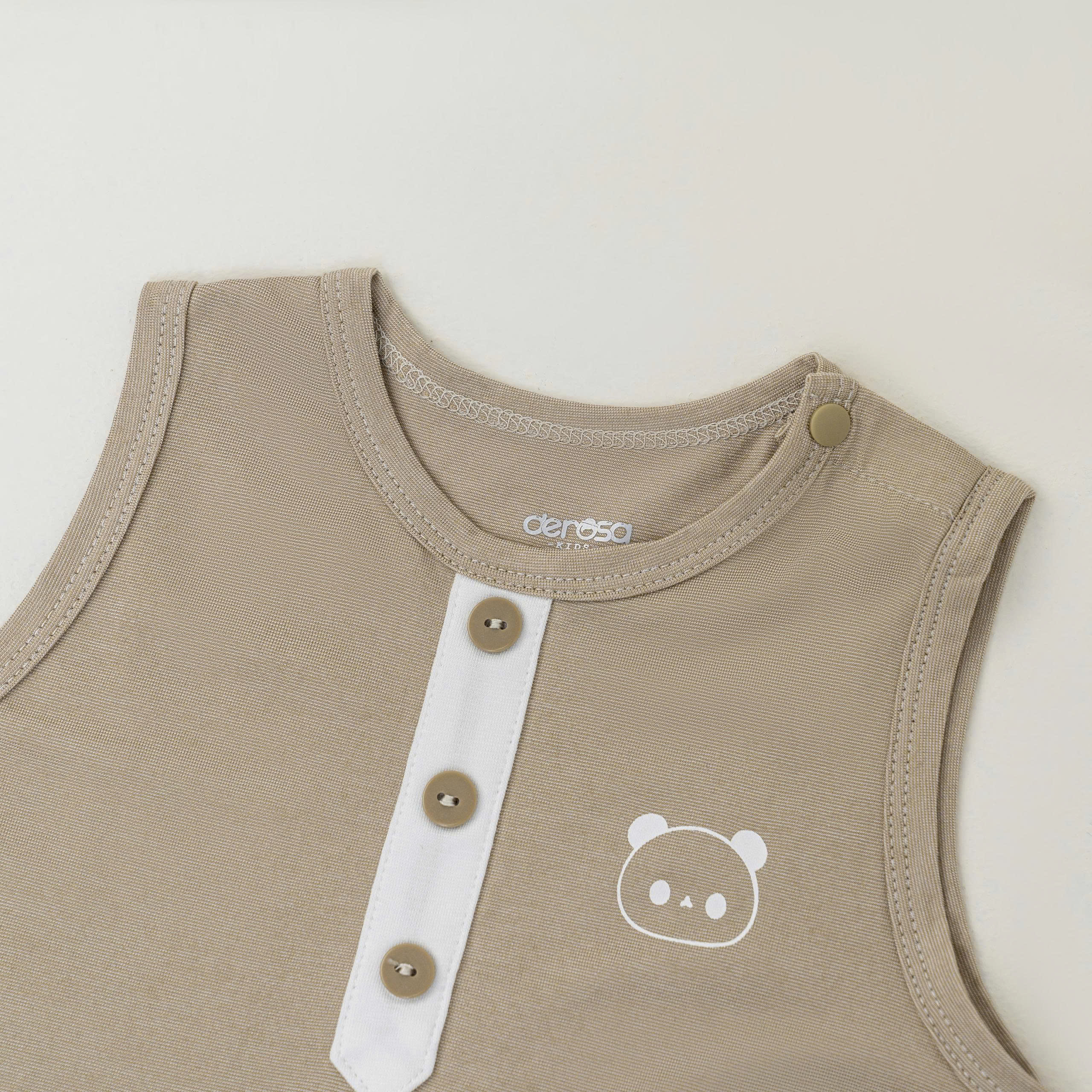 Body suit Panda (3-12M) Ghi