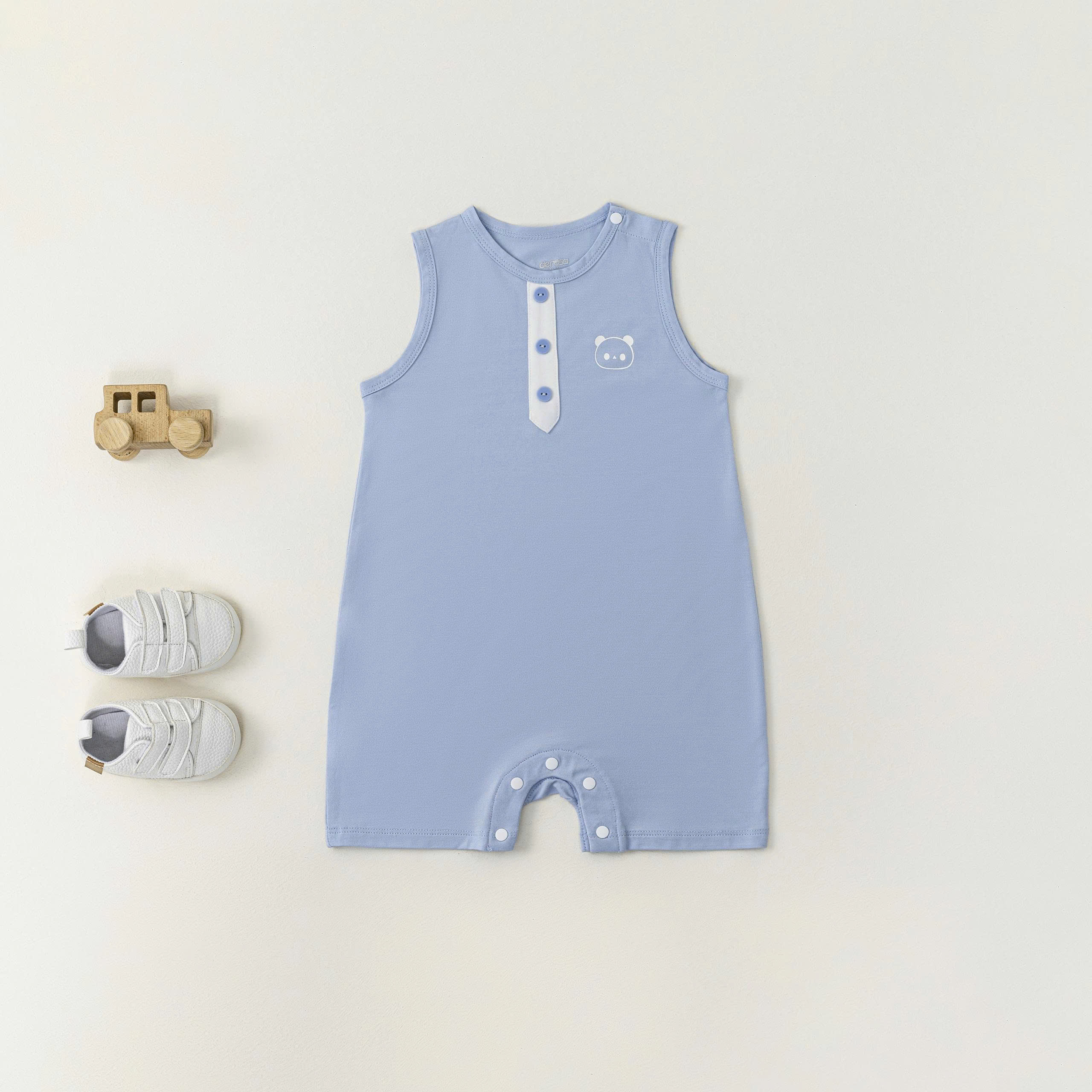Body suit Panda (3-12M) Ghi