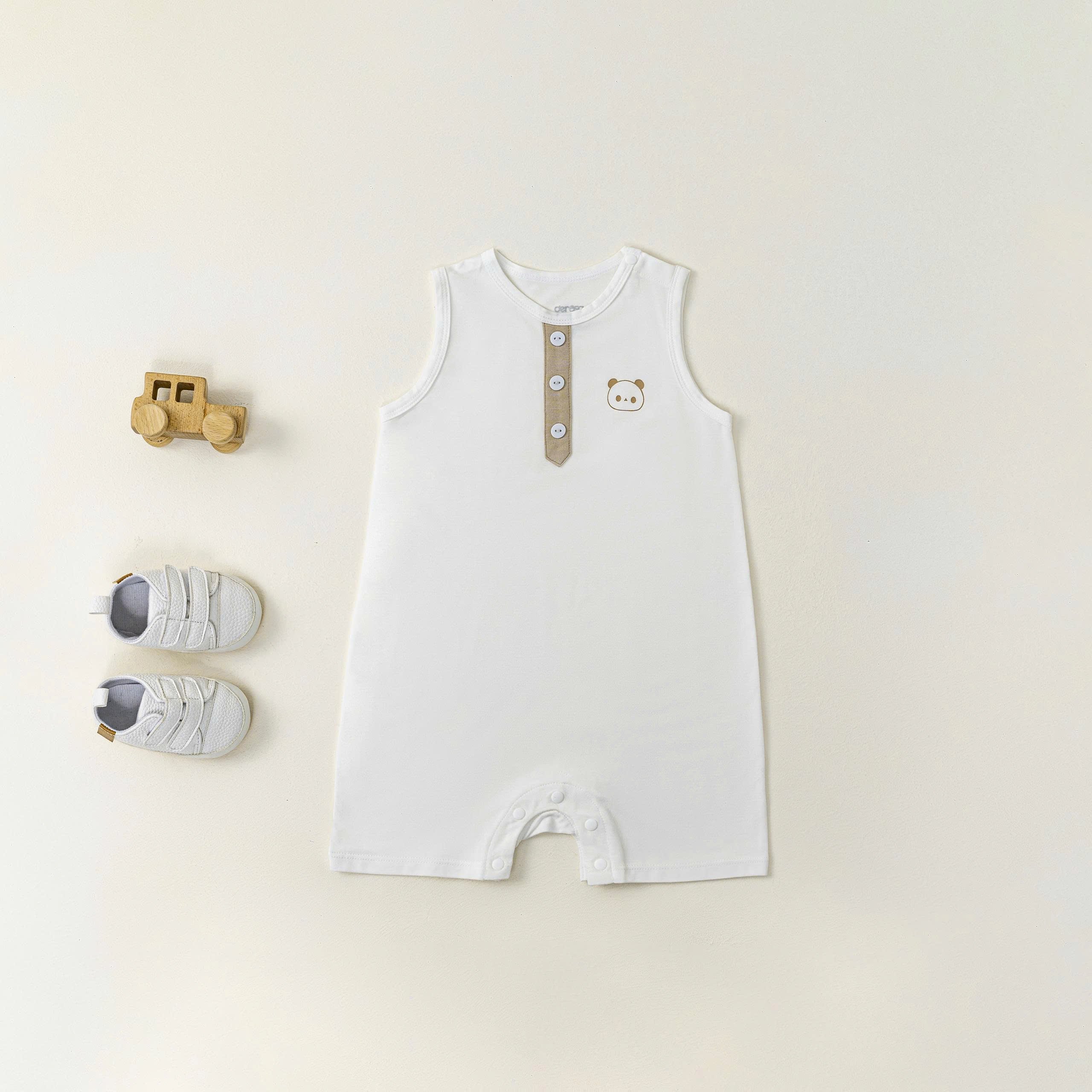 Body suit Panda (3-12M) Ghi