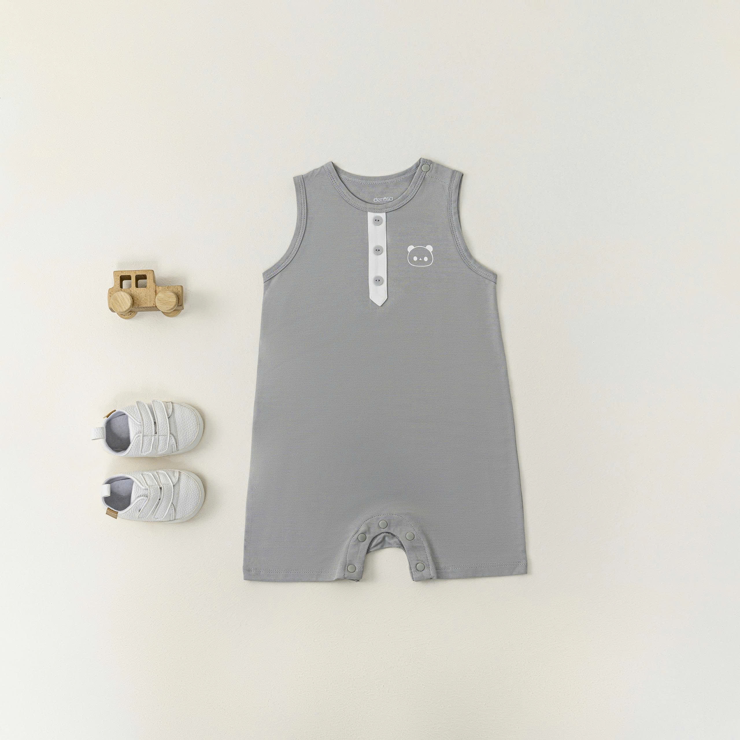 Body suit Panda (3-12M) Ghi