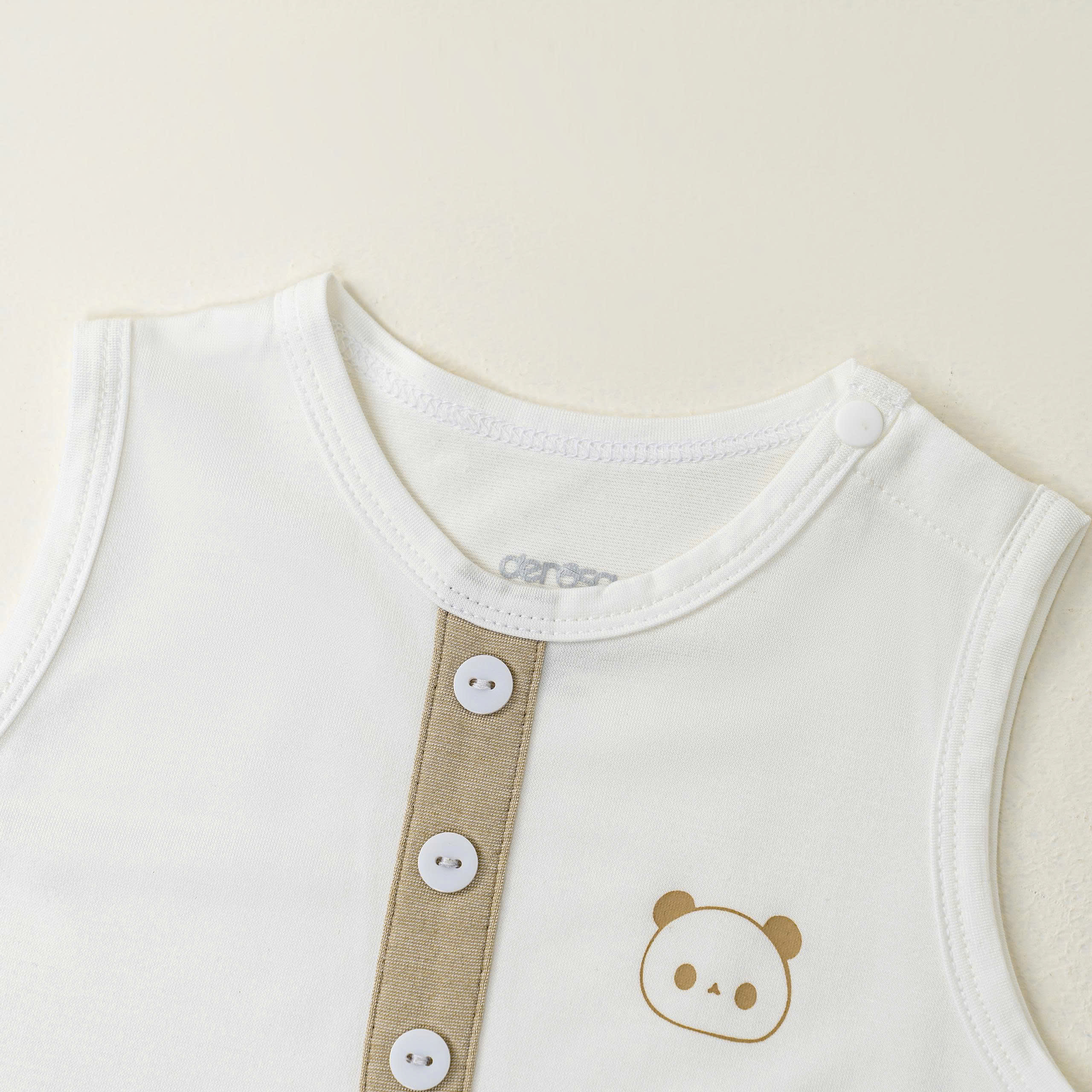 Body suit Panda (3-12M) Ghi