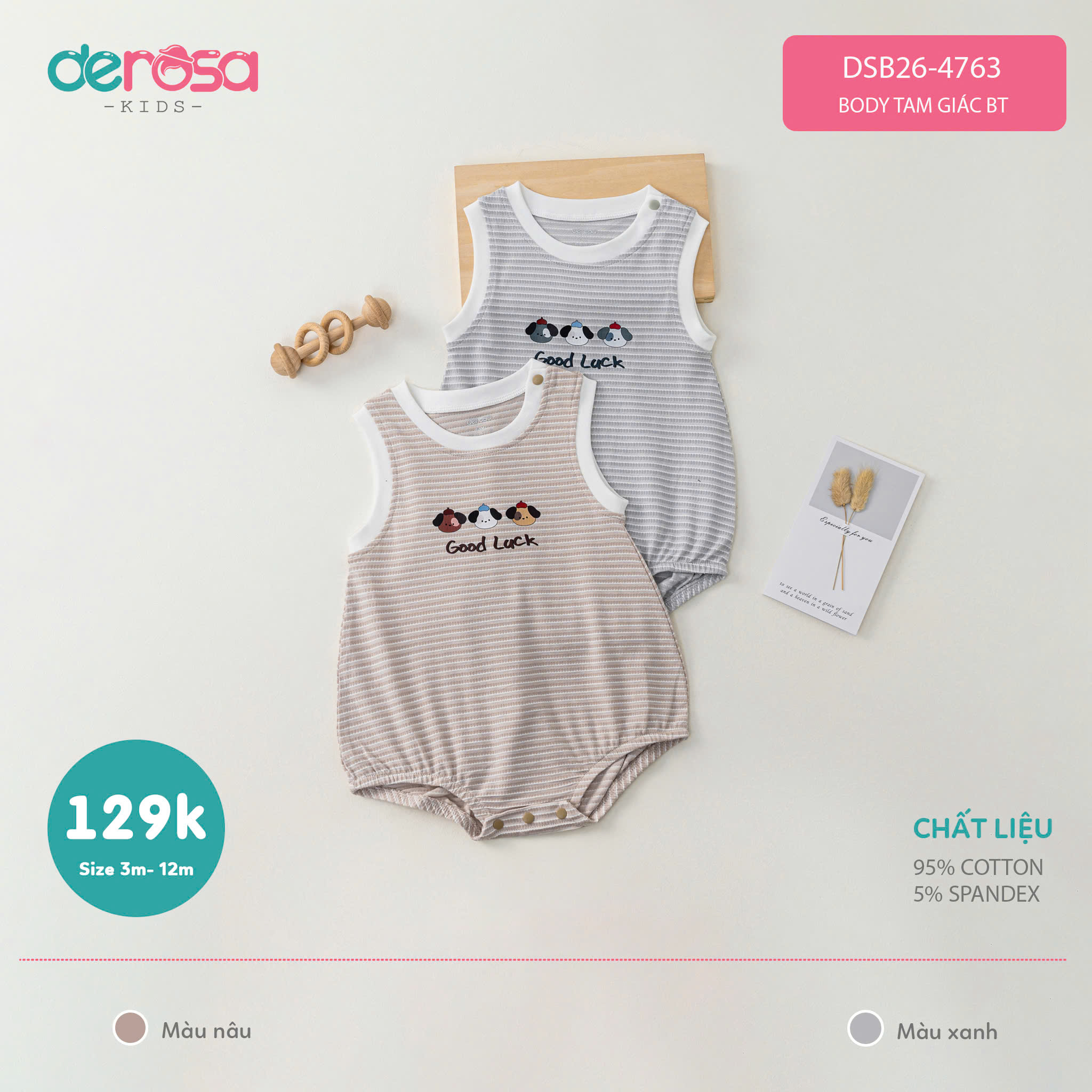 Body tam giác BT (3-12M) - Nâu
