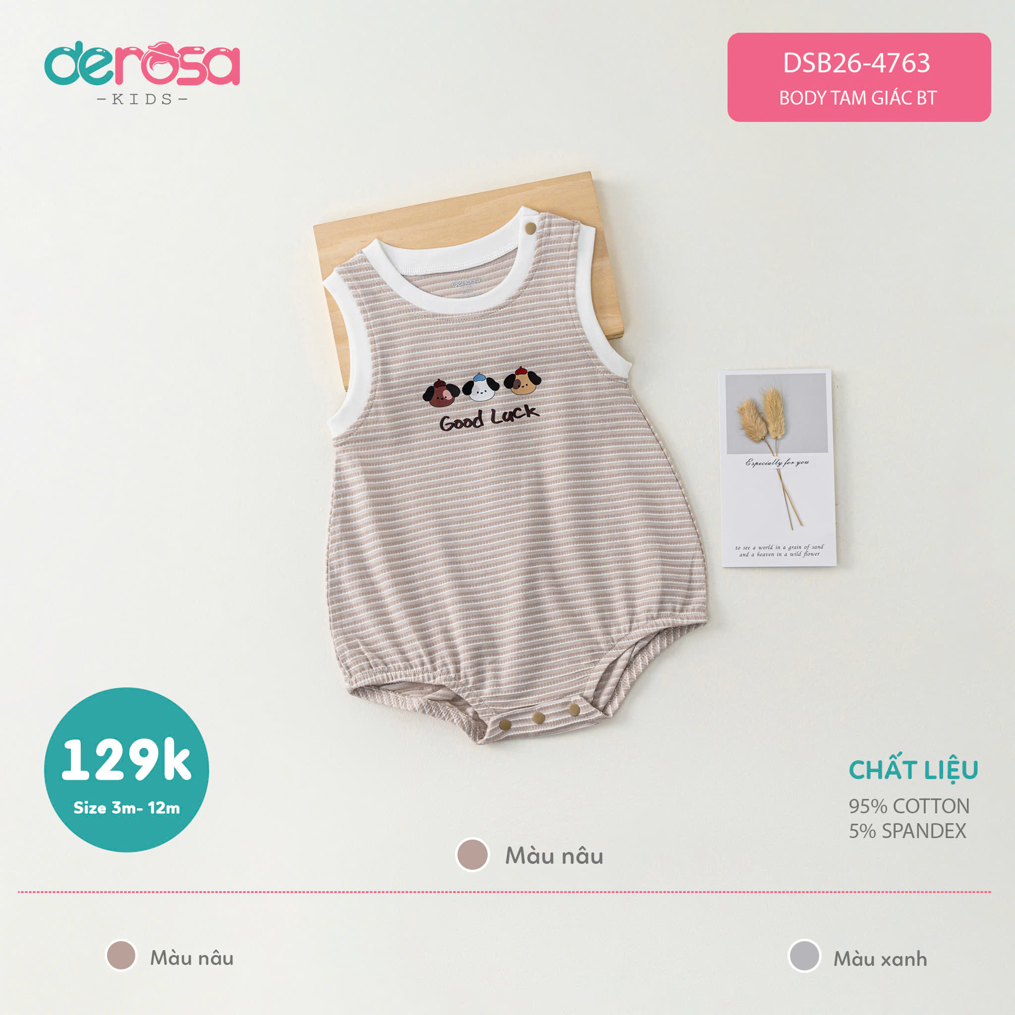 Body tam giác BT (3-12M) - Nâu