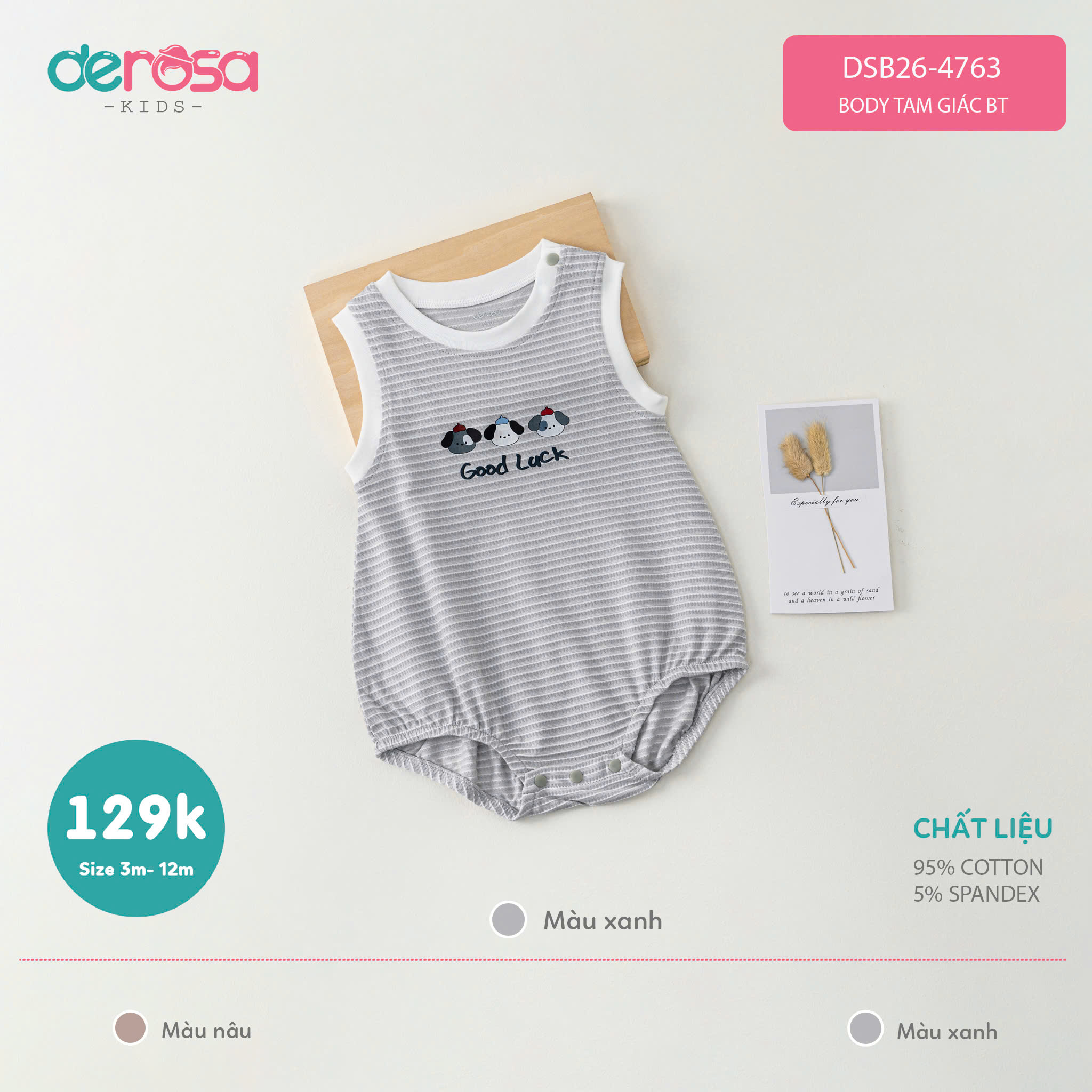 Body tam giác BT (3-12M) - Nâu