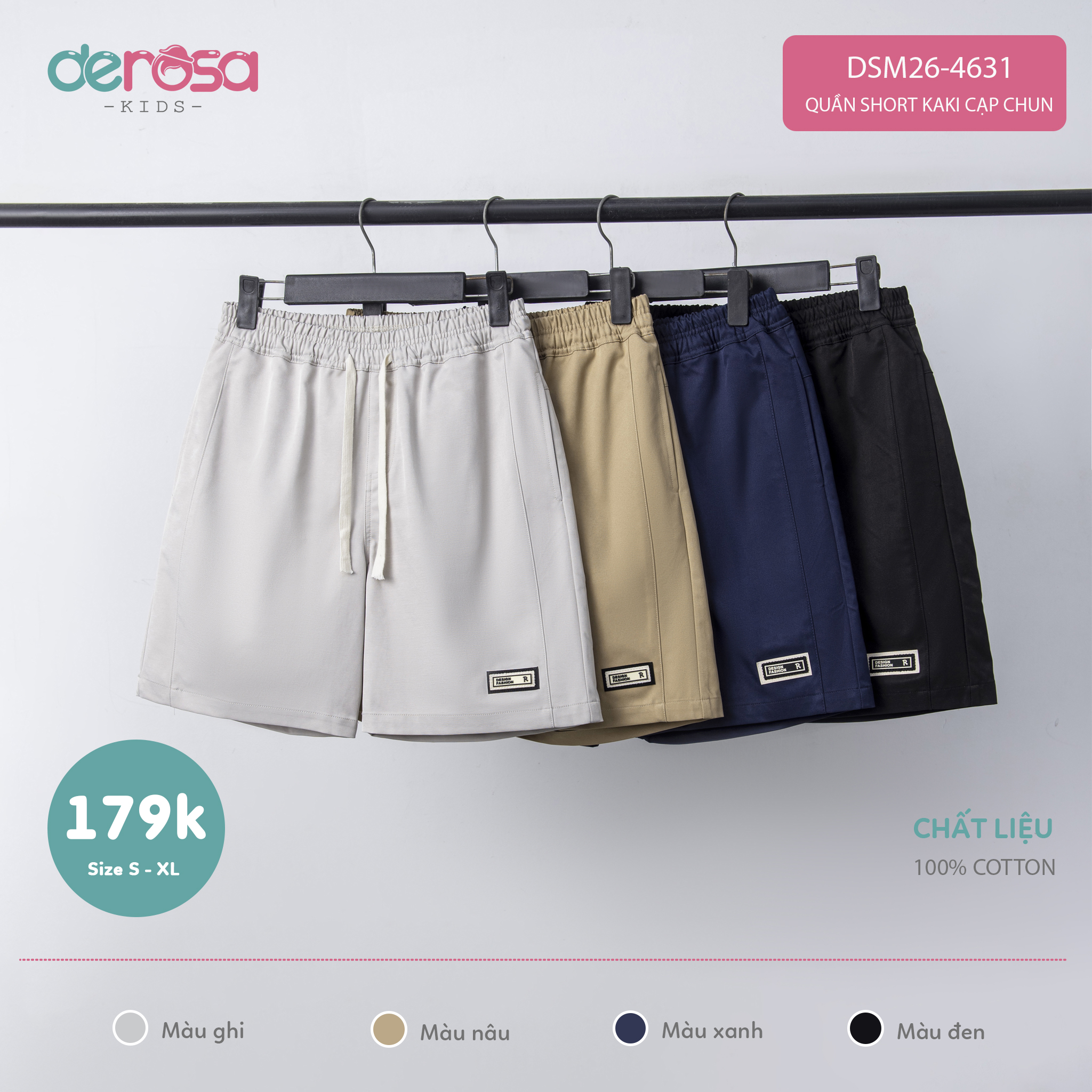QUẦN SHORT KAKI CẠP CHUN (S-XL)