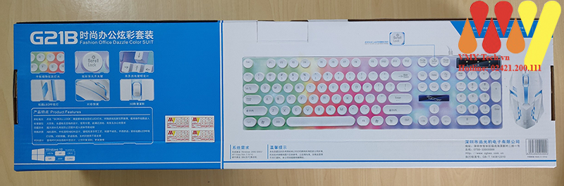 Bộ phím chuột Chuyên Game giả cơ G21 Led 7 Màu