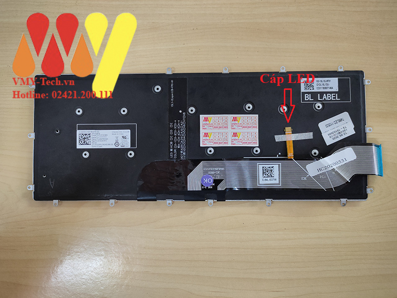 Bàn phím laptop Dell Inspiron N5368 N5378 N5568 N5379 N7466 LED