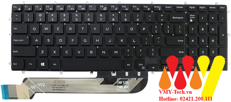 Bàn phím laptop Dell 7566 7567 5567 5578 5368 5378 5568 p66f001