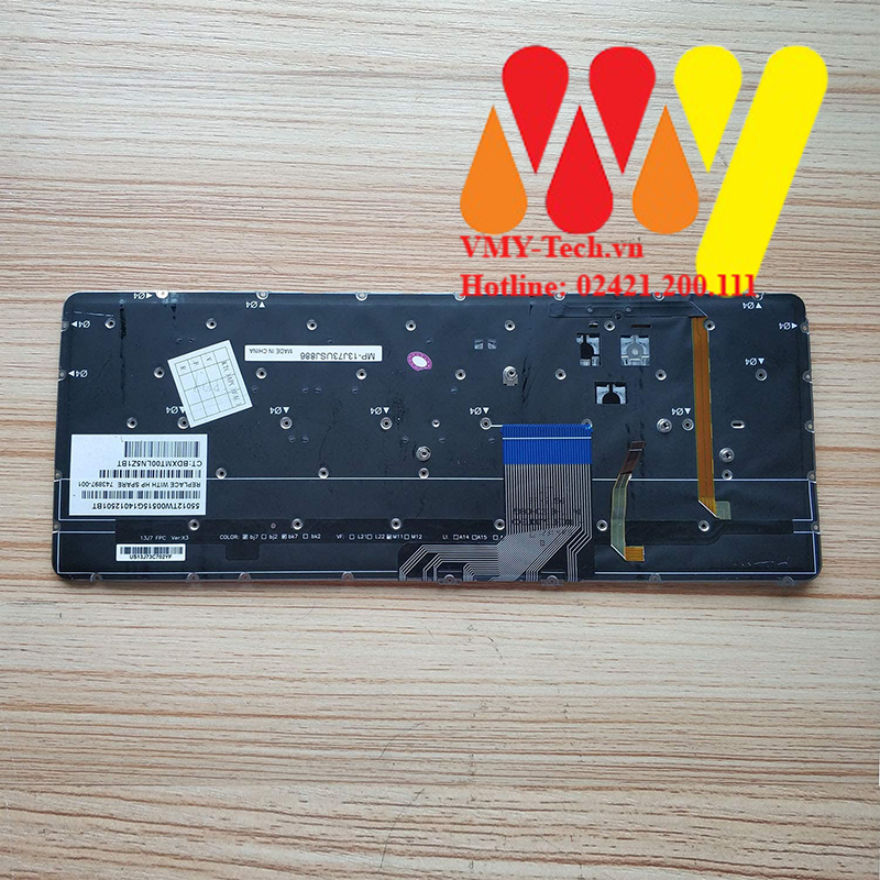 Bàn phím laptop HP ProBook 13T-3000 13-3000 Bạc LED