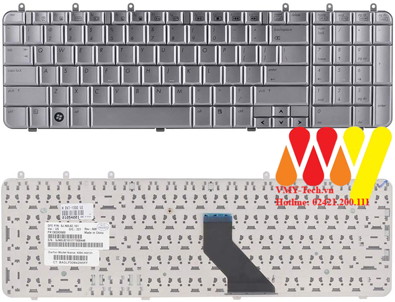 Bàn phím laptop HP DV7-1200 DV7-1500 DV7-1240 DV7-2000 DV7-1270 DV7Z DV7T Màu Bạc
