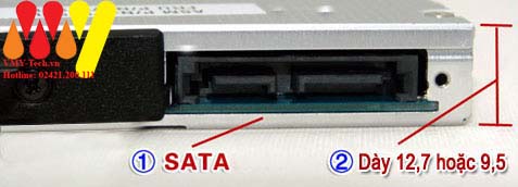 Caddy Bay HDD SSD SATA III 9.5mm - 12.7mm - Khay Ổ Cứng Thay Thế Ổ DVD