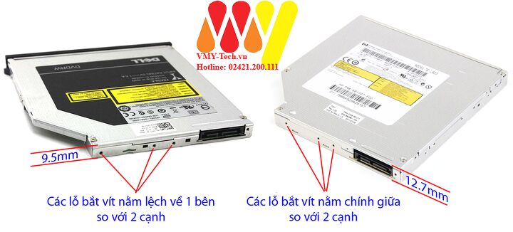 Caddy Bay HDD SSD SATA III 9.5mm - 12.7mm - Khay Ổ Cứng Thay Thế Ổ DVD