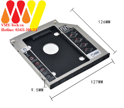 Caddy Bay HDD SSD SATA III 9.5mm - 12.7mm - Khay Ổ Cứng Thay Thế Ổ DVD