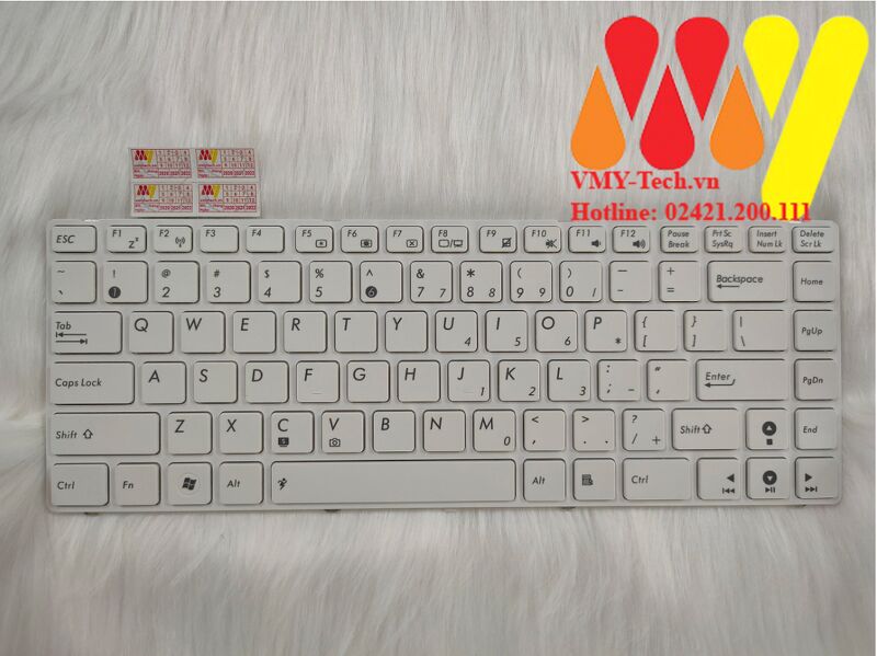 Bàn phím Laptop Asus X42 X42DE X42DQ X42DR X42DY X42F X42JA X42JB X42JC X42JE X42JK X42JP X42JR X42JY X42JZ X42N Màu Trắng