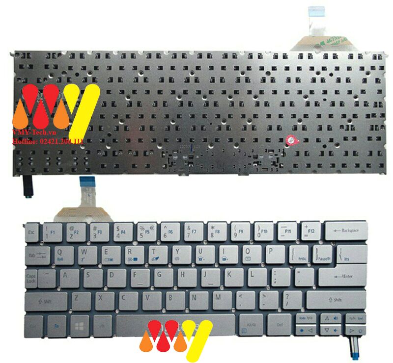 Bàn phím laptop Acer Aspire S7-391 S7-392 ms2364 Màu Bạc