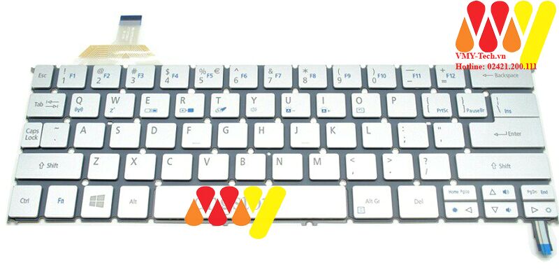 Bàn phím laptop Acer Aspire S7-391 S7-392 ms2364 Màu Bạc