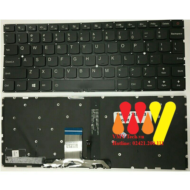 Bàn Phím Laptop Lenovo 710-13 710s-13710-13IKB 510-13IKB 710-13ISK 710S-13IKB 710S-13ISK (nút nguồn/LED)