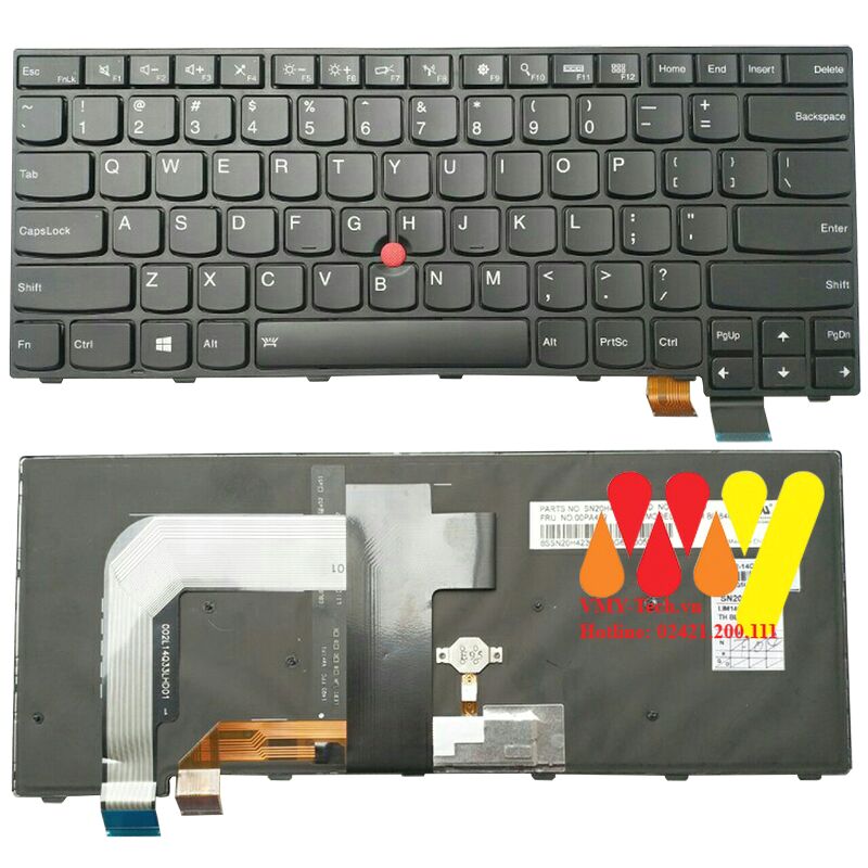 Bàn phím laptop Lenovo ThinkPad T460s T470s 01YT100, SN20Q55991 T460P T470P LED chuột